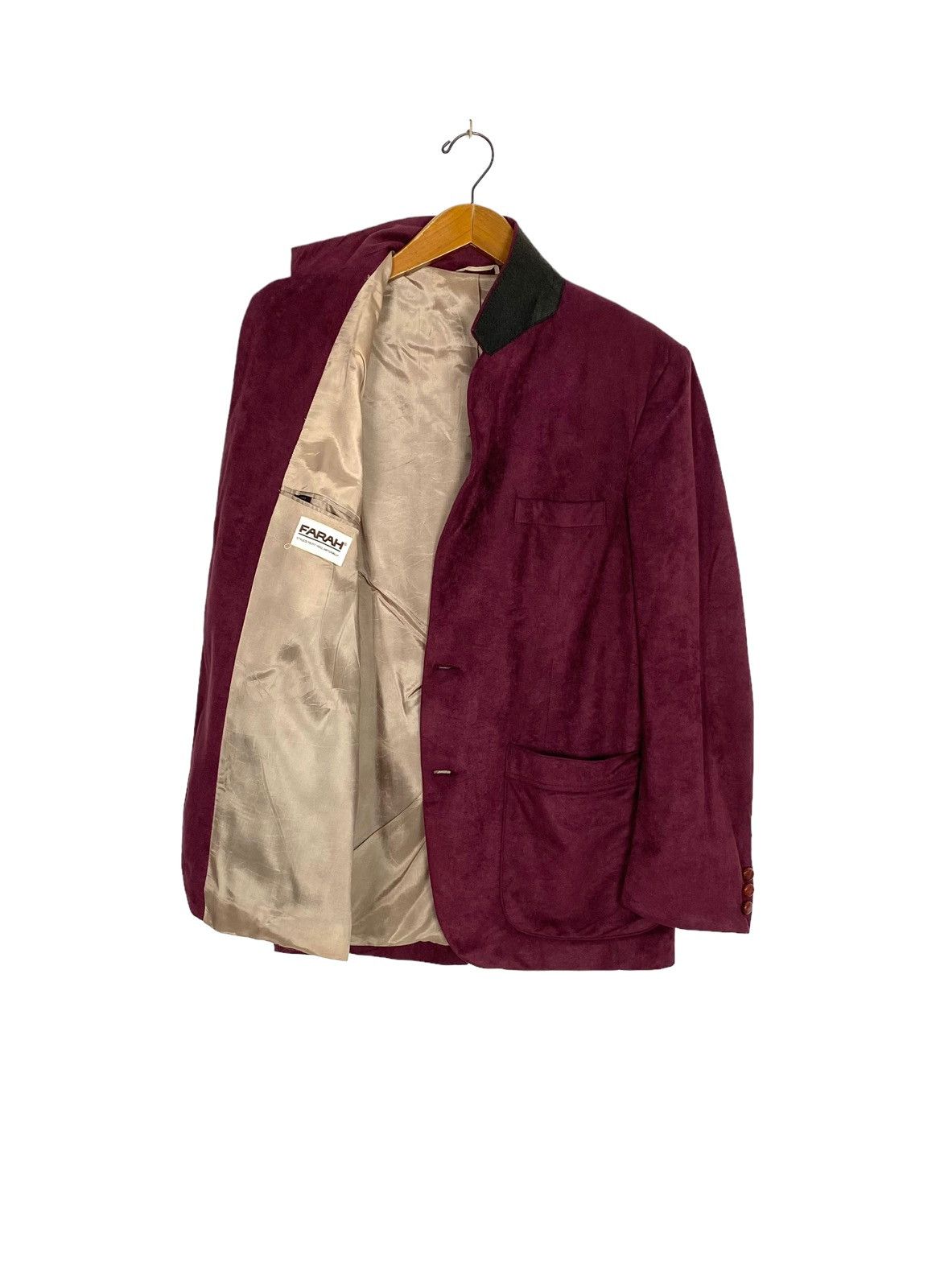 Farah Rare‼️ Vtg Farah Velvet Single Breasted Blazer Made in Usa Size 42R - 2 Thumbnail