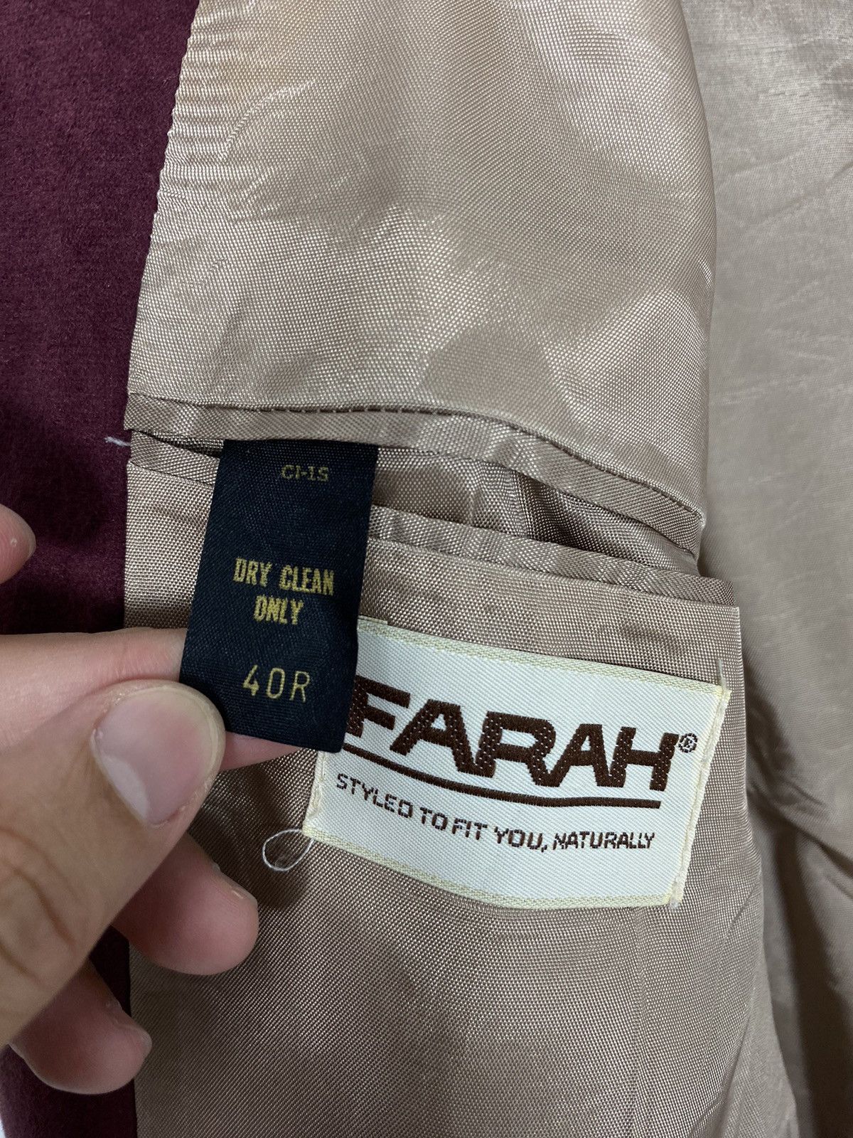 Farah Rare‼️ Vtg Farah Velvet Single Breasted Blazer Made in Usa Size 42R - 6 Thumbnail