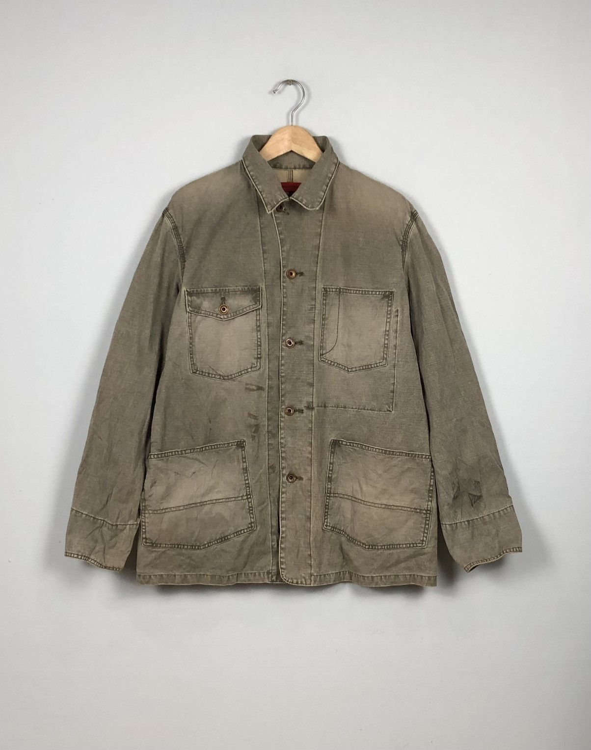 Edwin × Vintage Edwin Stone Washed Chore Workers Jacket Size US L / EU 52-54 / 3 - 1 Thumbnail