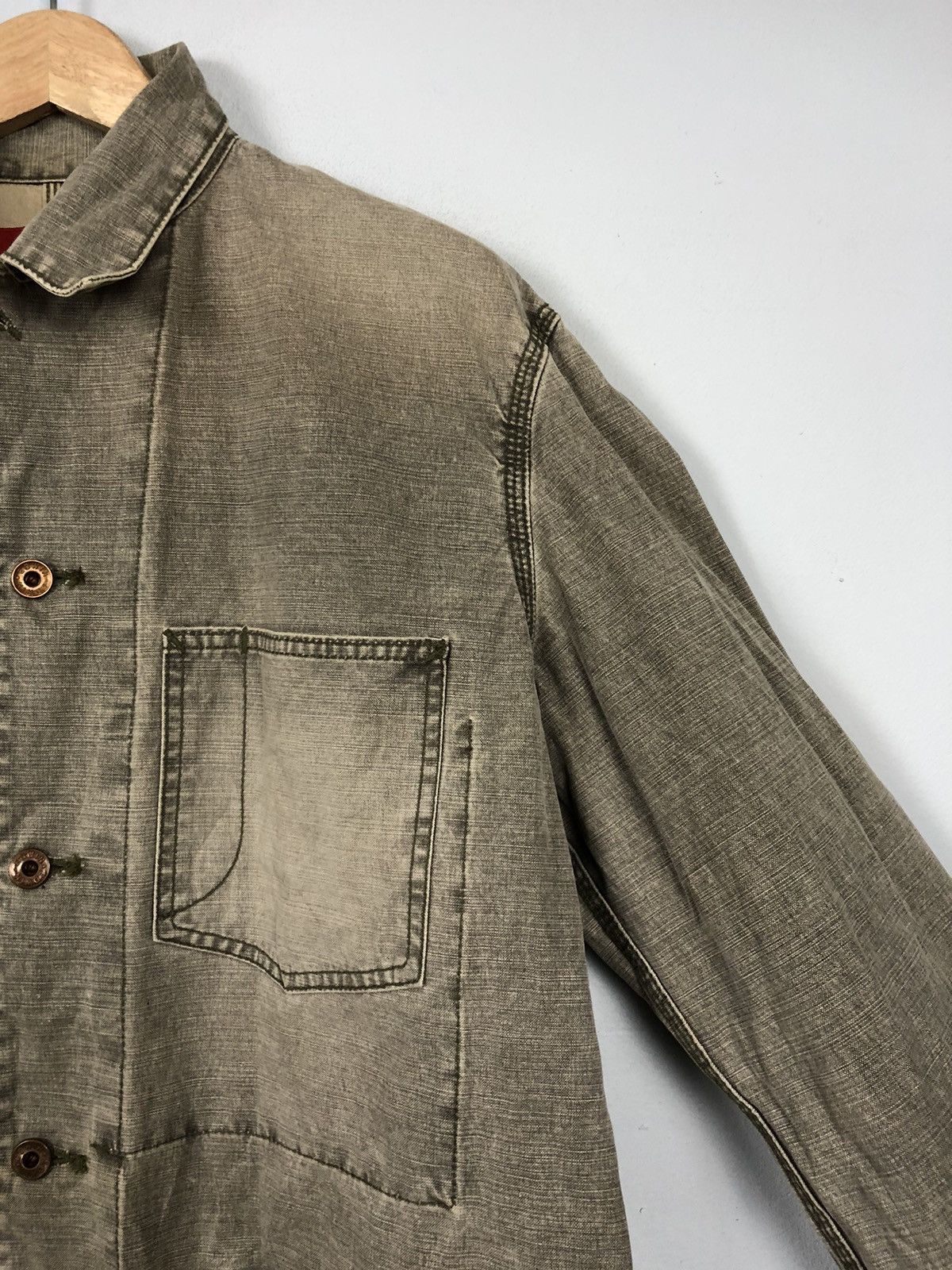 Edwin × Vintage Edwin Stone Washed Chore Workers Jacket Size US L / EU 52-54 / 3 - 4 Thumbnail