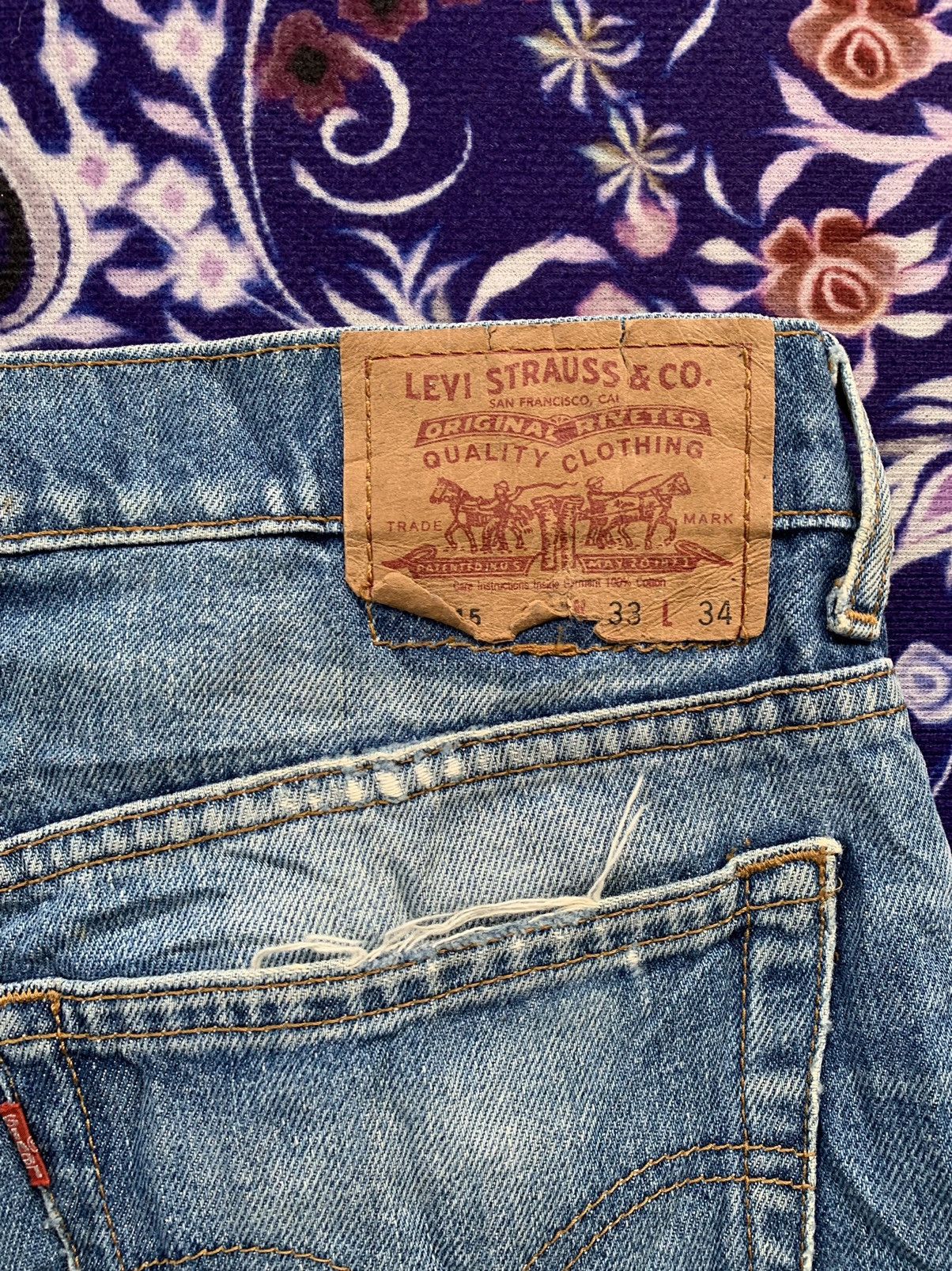 Levi's Vintage Levis 515 Faded Stone Wash Denim Size US 33 - 11 Thumbnail