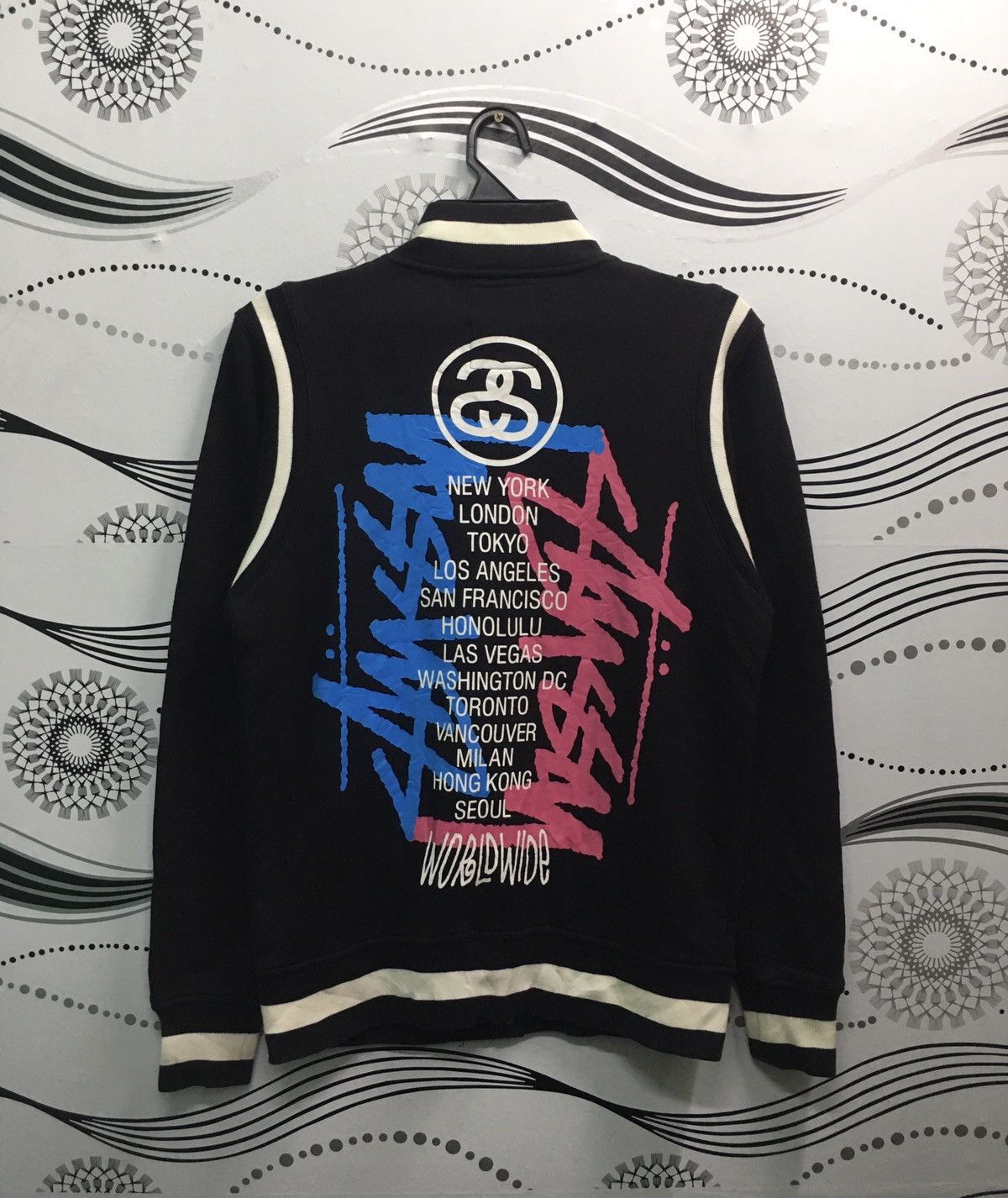 STUSSY WORLDWIDE VARSITY JACKET