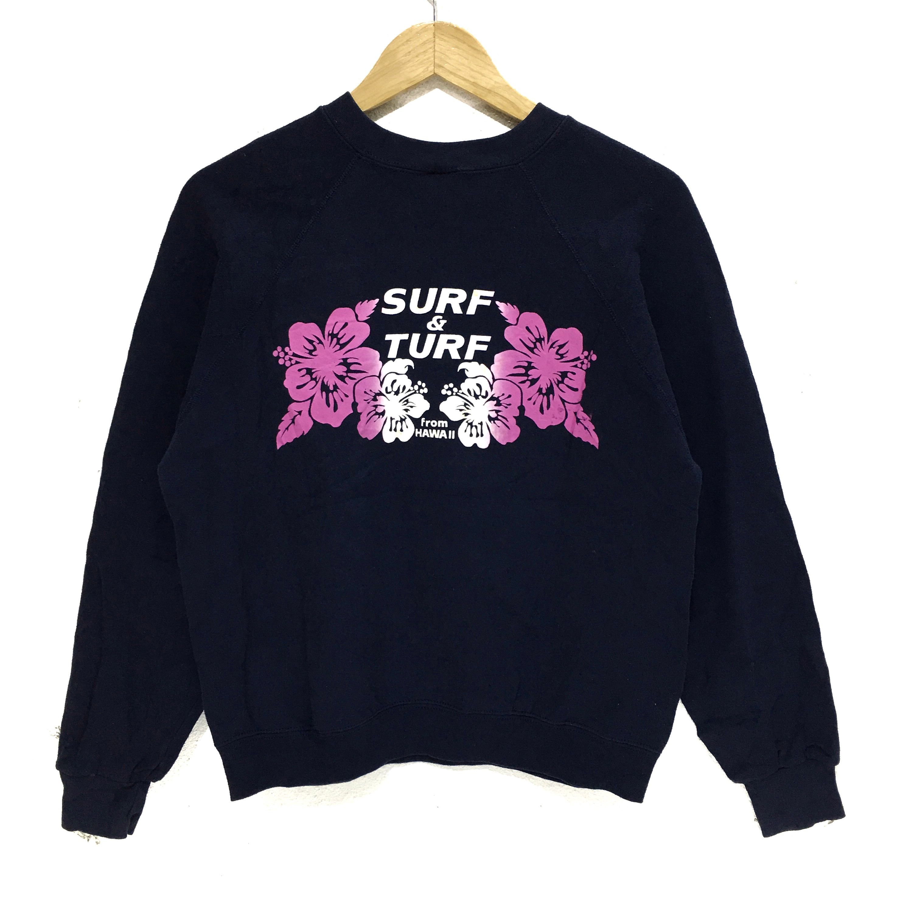 Edwin × Vintage Vtg EDWIN Made In USA Surf & Turf Hawaii Sweatshirt Sweater Size M / US 6-8 / IT 42-44 - 1 Thumbnail