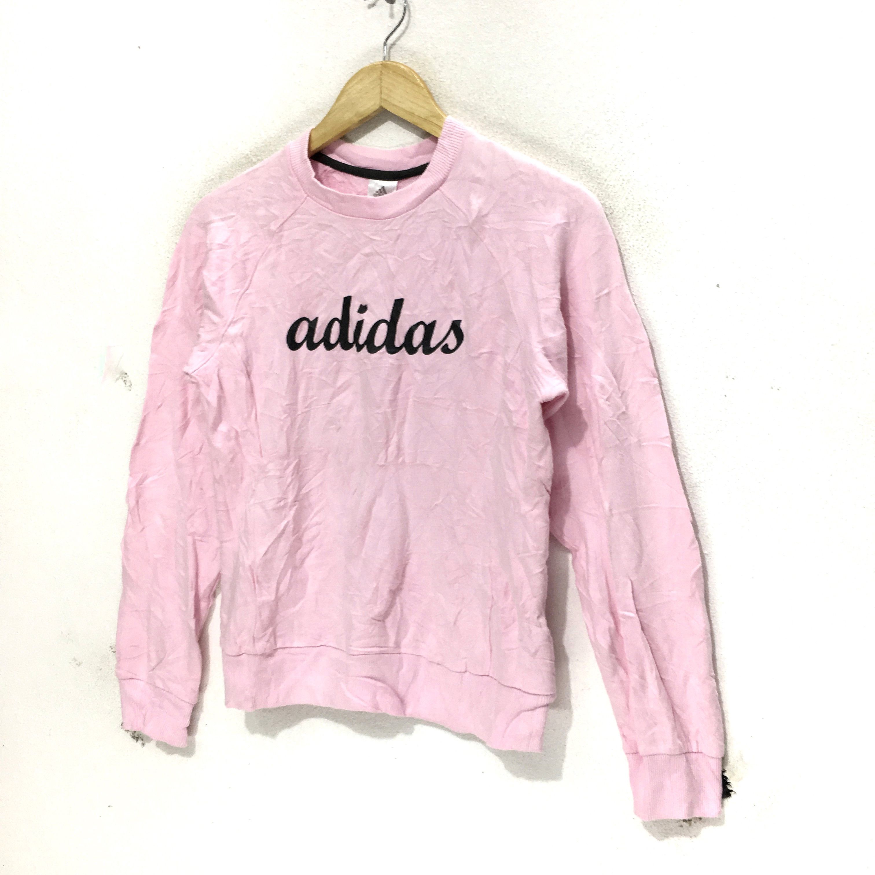 Adidas Vtg ADIDAS Pink Sweatshirt Big Logo Crewneck Sweater Size S / US 4 / IT 40 - 5 Thumbnail