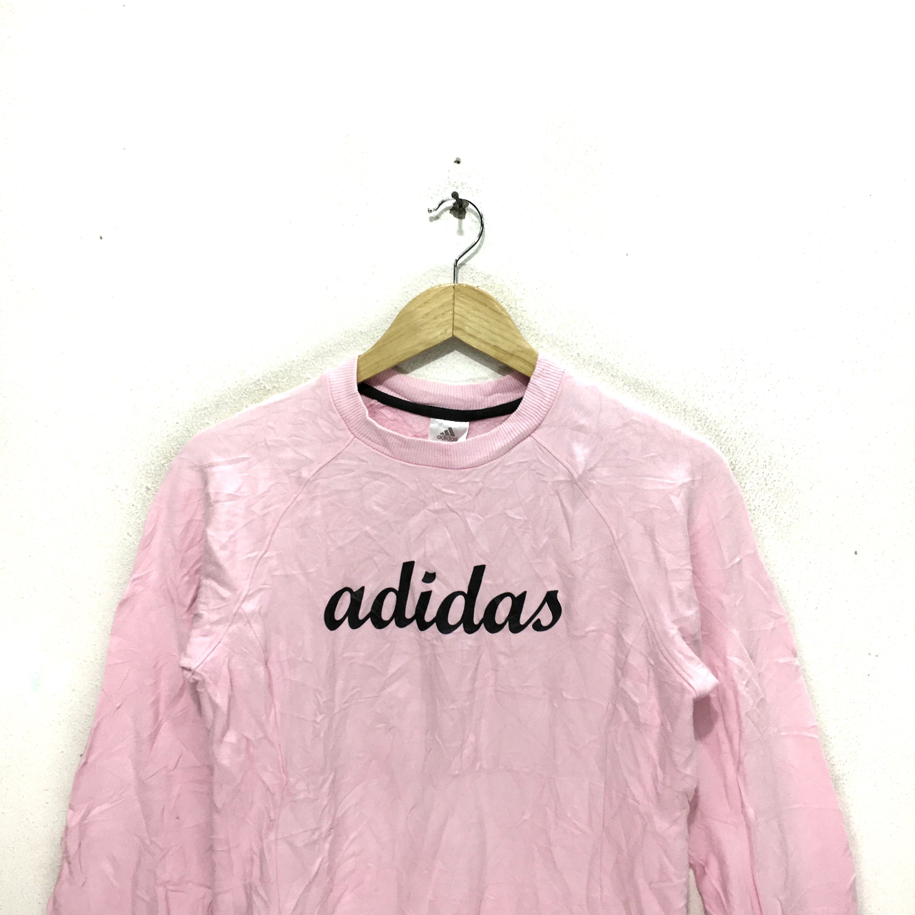 Adidas Vtg ADIDAS Pink Sweatshirt Big Logo Crewneck Sweater Size S / US 4 / IT 40 - 2 Thumbnail