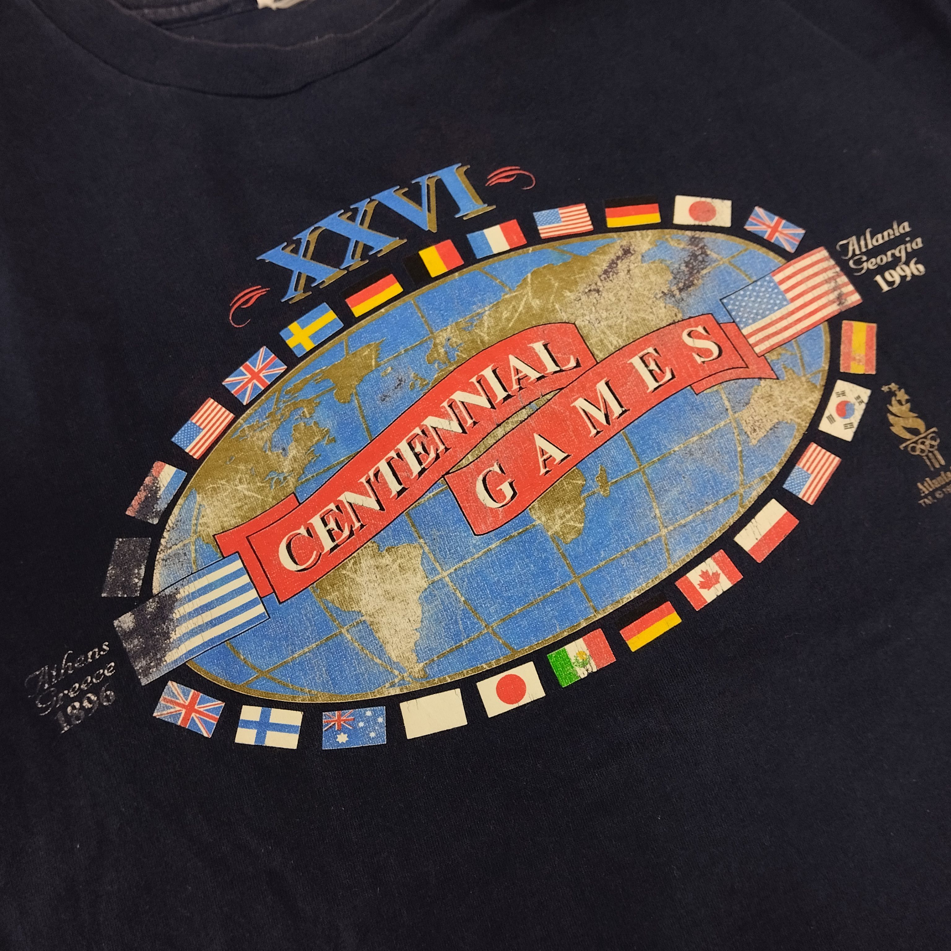 USA Olympics × Vintage Atlanta Olympic Centennial Games Vintage 90's Tshirt Size US XL / EU 56 / 4 - 2 Thumbnail