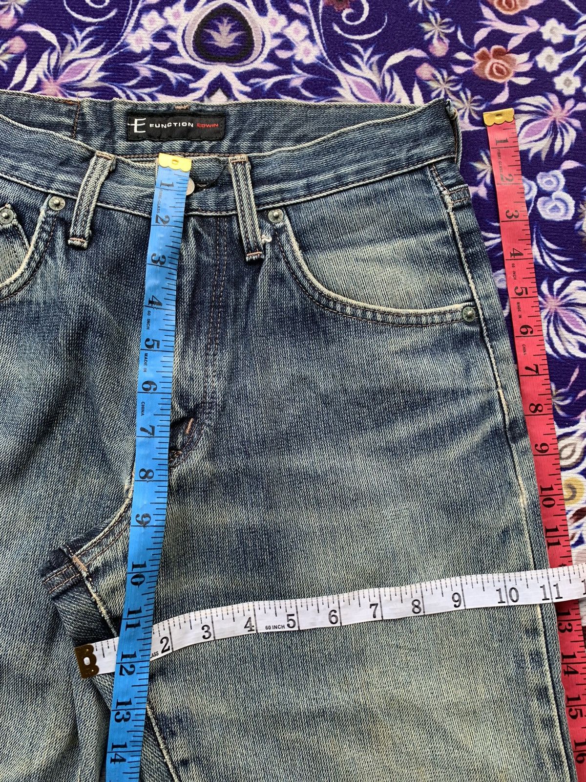 Edwin Vintage Edwin E Function Faded Distressed Denim Size US 29 - 14 Thumbnail