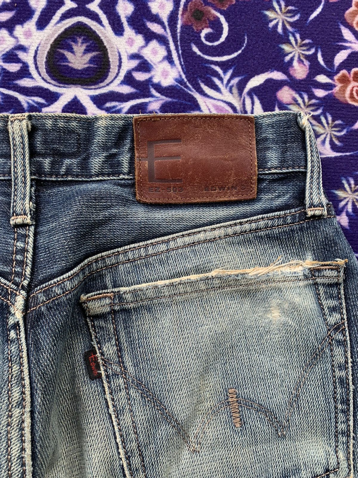 Edwin Vintage Edwin E Function Faded Distressed Denim Size US 29 - 12 Thumbnail
