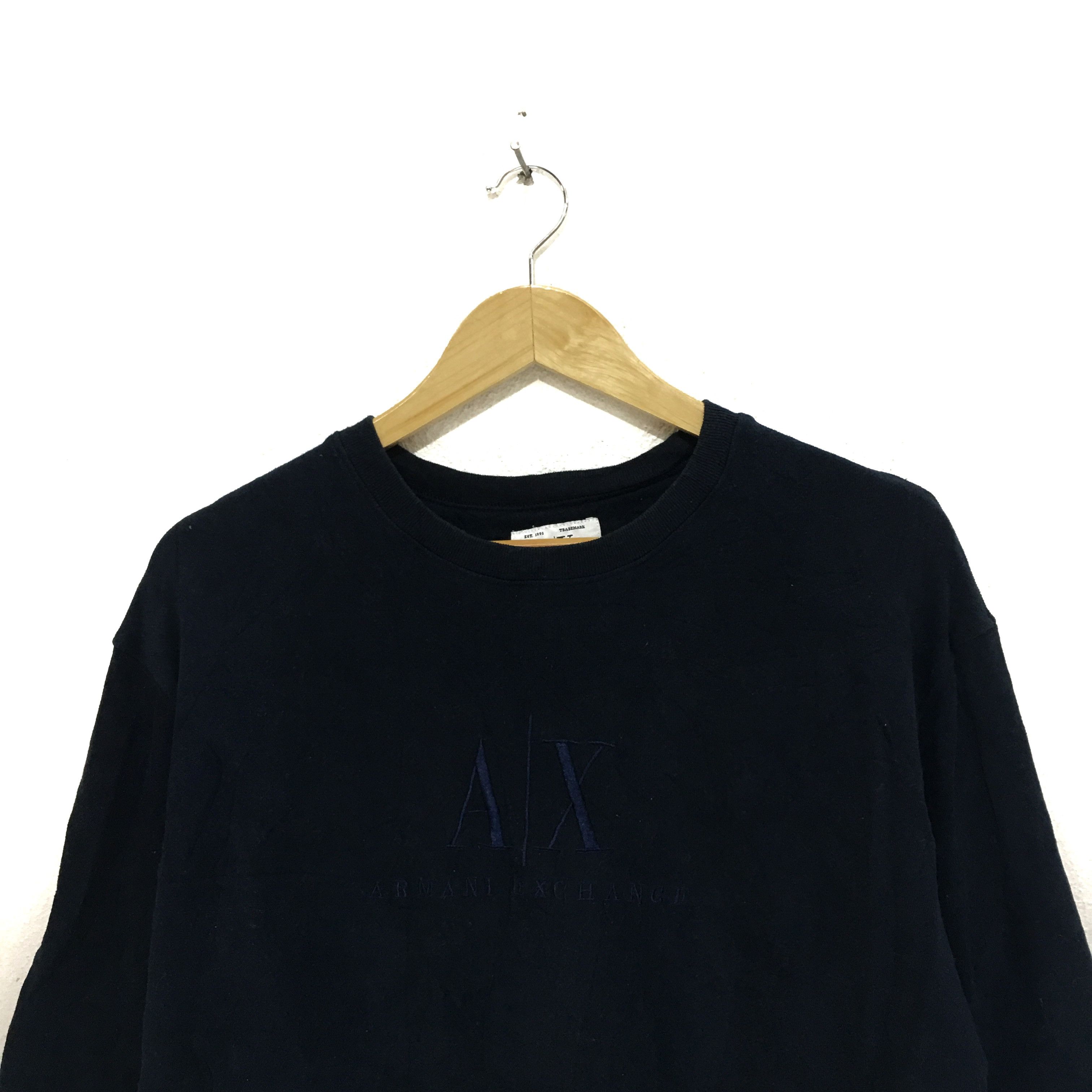 Armani Exchange ARMANI EXCHANGE Sweatshirt Blue Jumper Crewneck Sweater Size US M / EU 48-50 / 2 - 2 Thumbnail