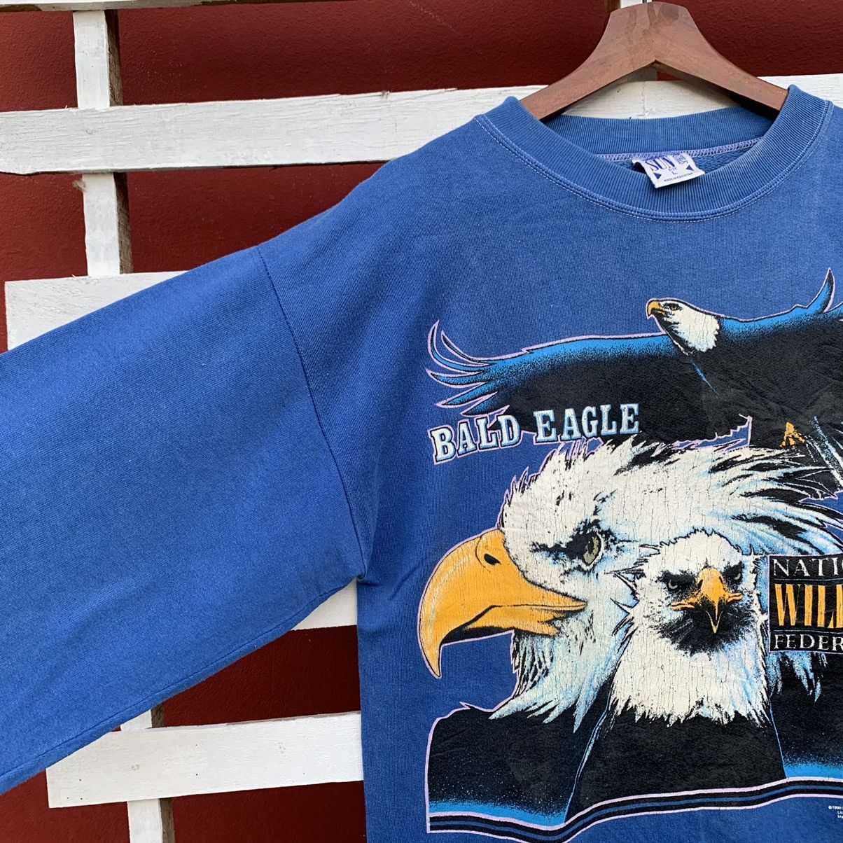 Vintage Vintage 90s Bald Eagle National Wildlife Sweatshirt Size US M / EU 48-50 / 2 - 5 Thumbnail
