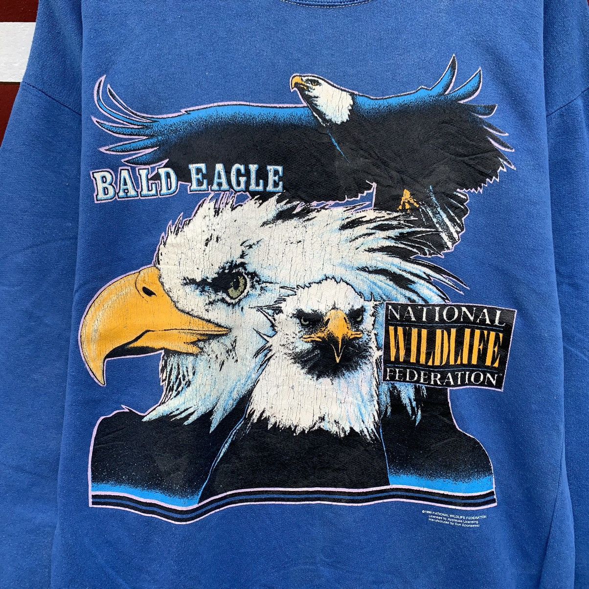 Vintage Vintage 90s Bald Eagle National Wildlife Sweatshirt Size US M / EU 48-50 / 2 - 6 Thumbnail