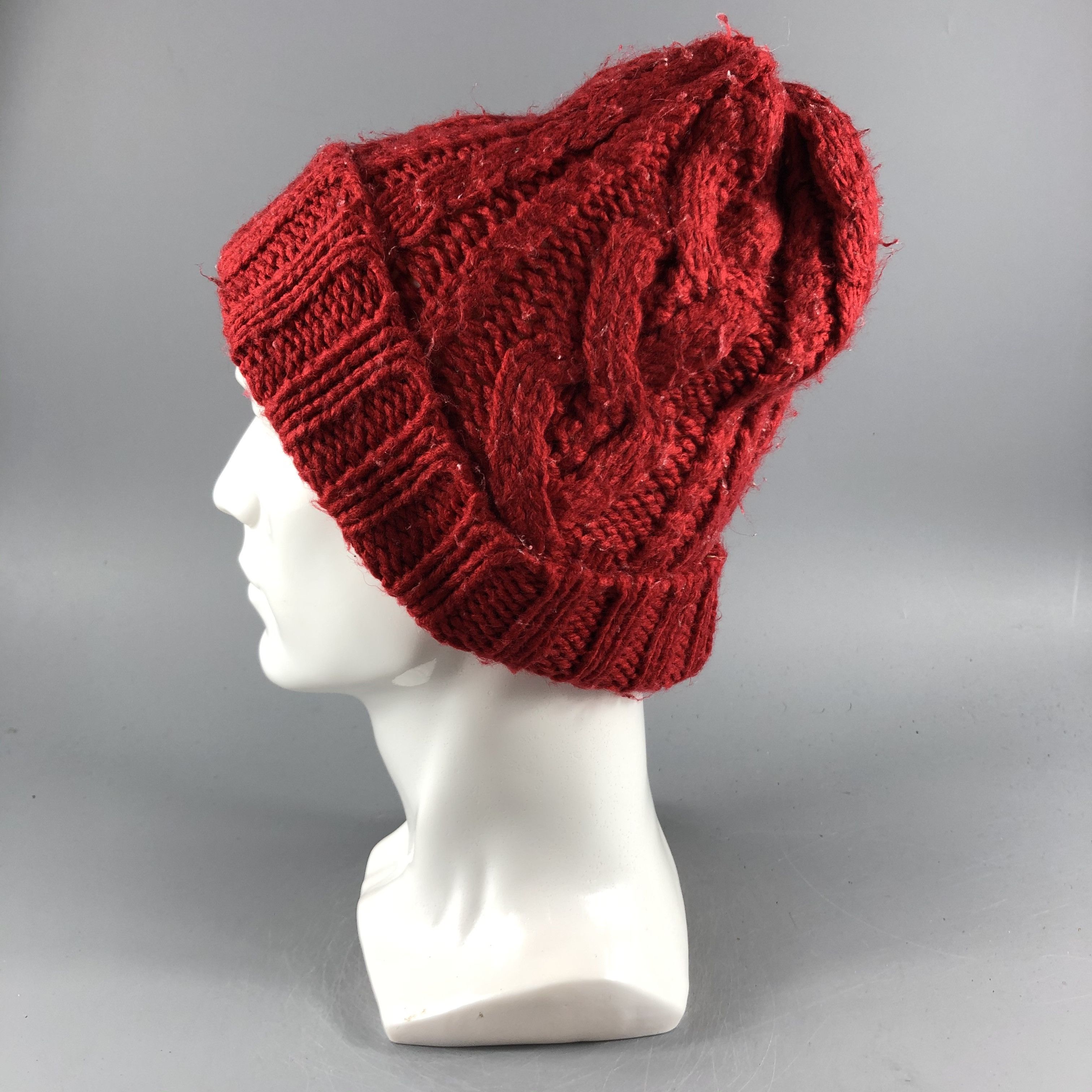 Japanese Brand × Vintage Beams Mini Hats Cable Knit Beanie Snow Hat Snow Cap B303 Size ONE SIZE - 2 Thumbnail