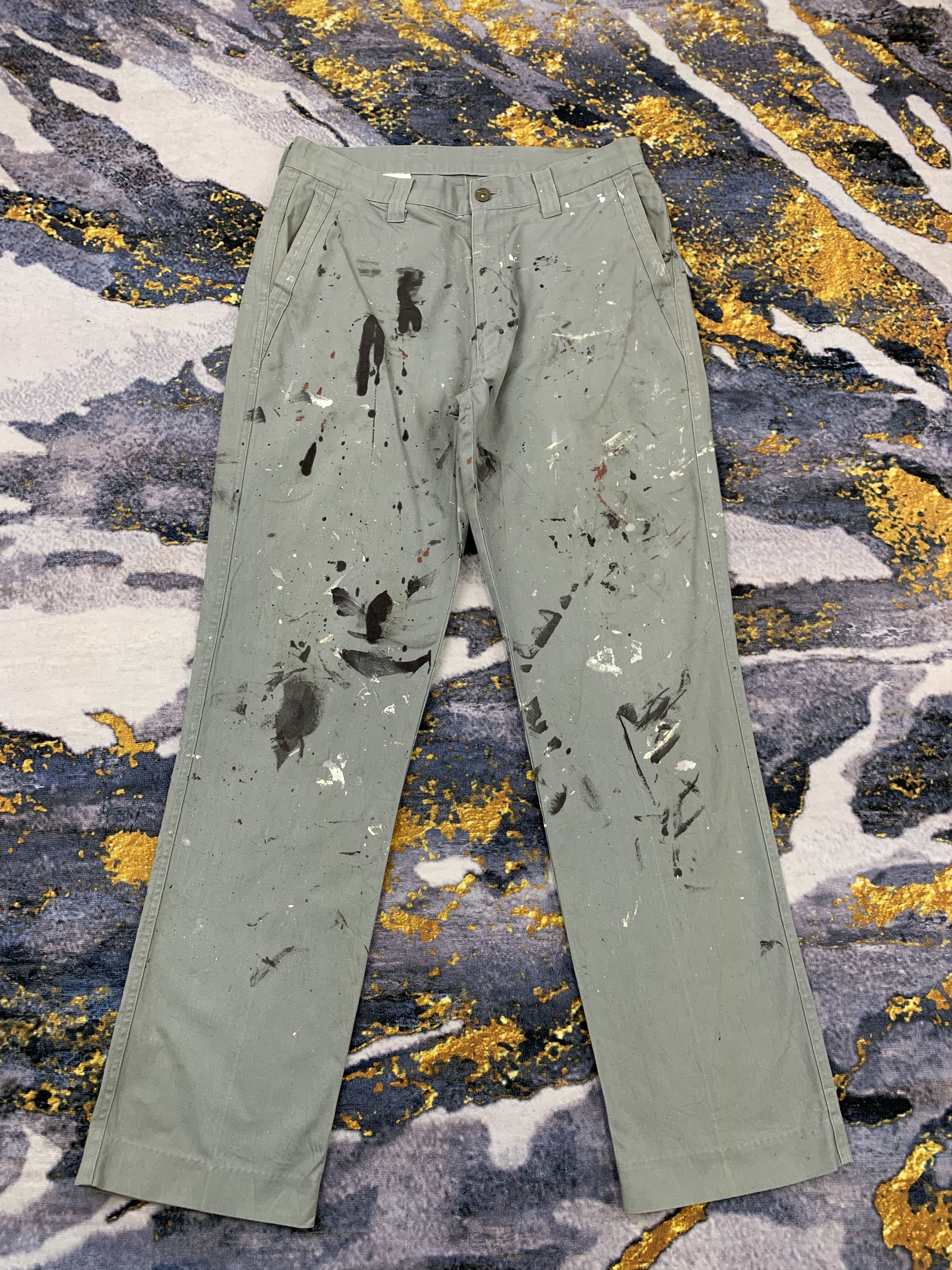 image of Vintage Painted Denim in Grey, Men's (Size 34)