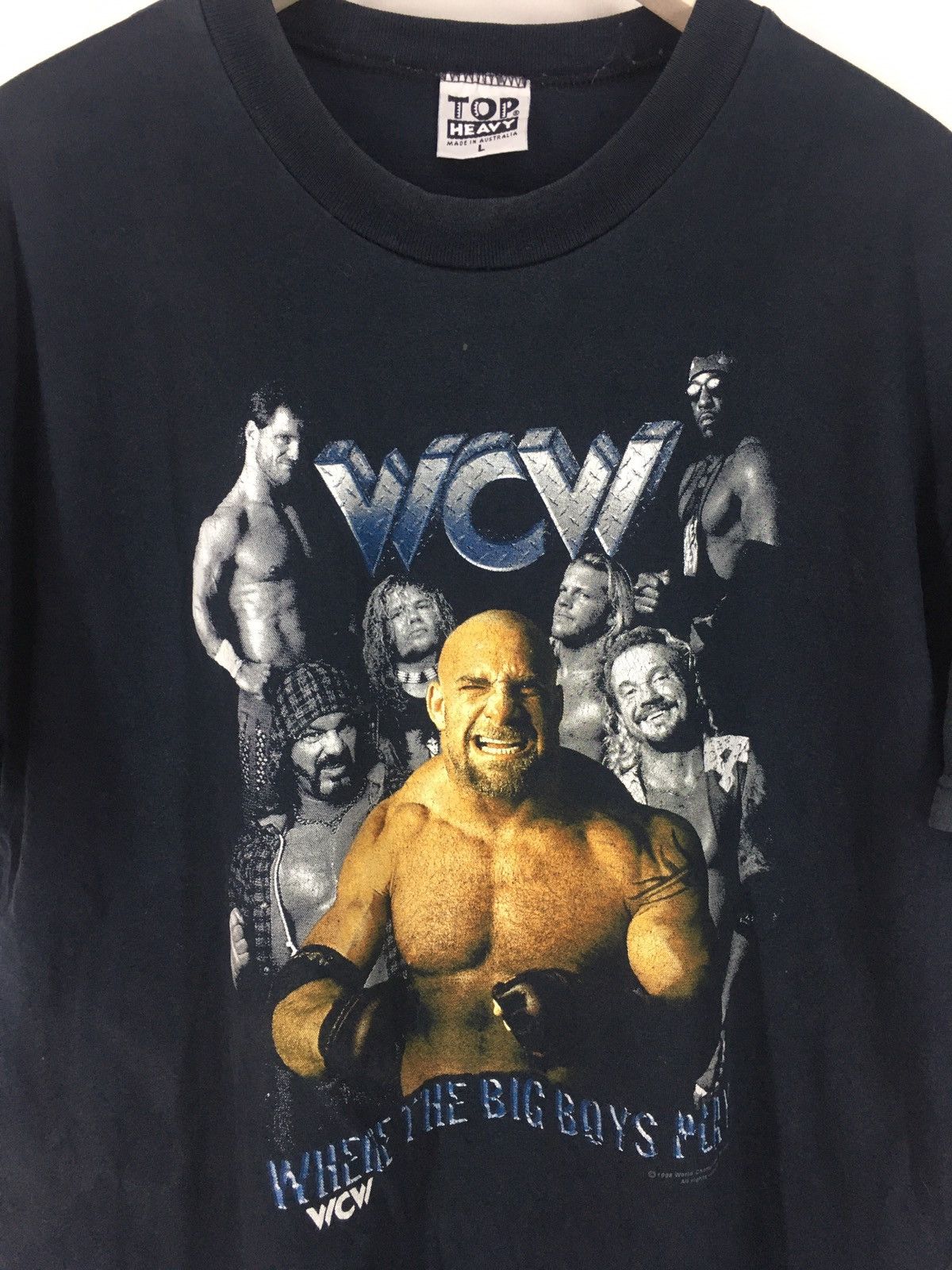 Vintage Vintage 90s WCW Goldberg world champion wrestling t shirt Size US L / EU 52-54 / 3 - 3 Thumbnail