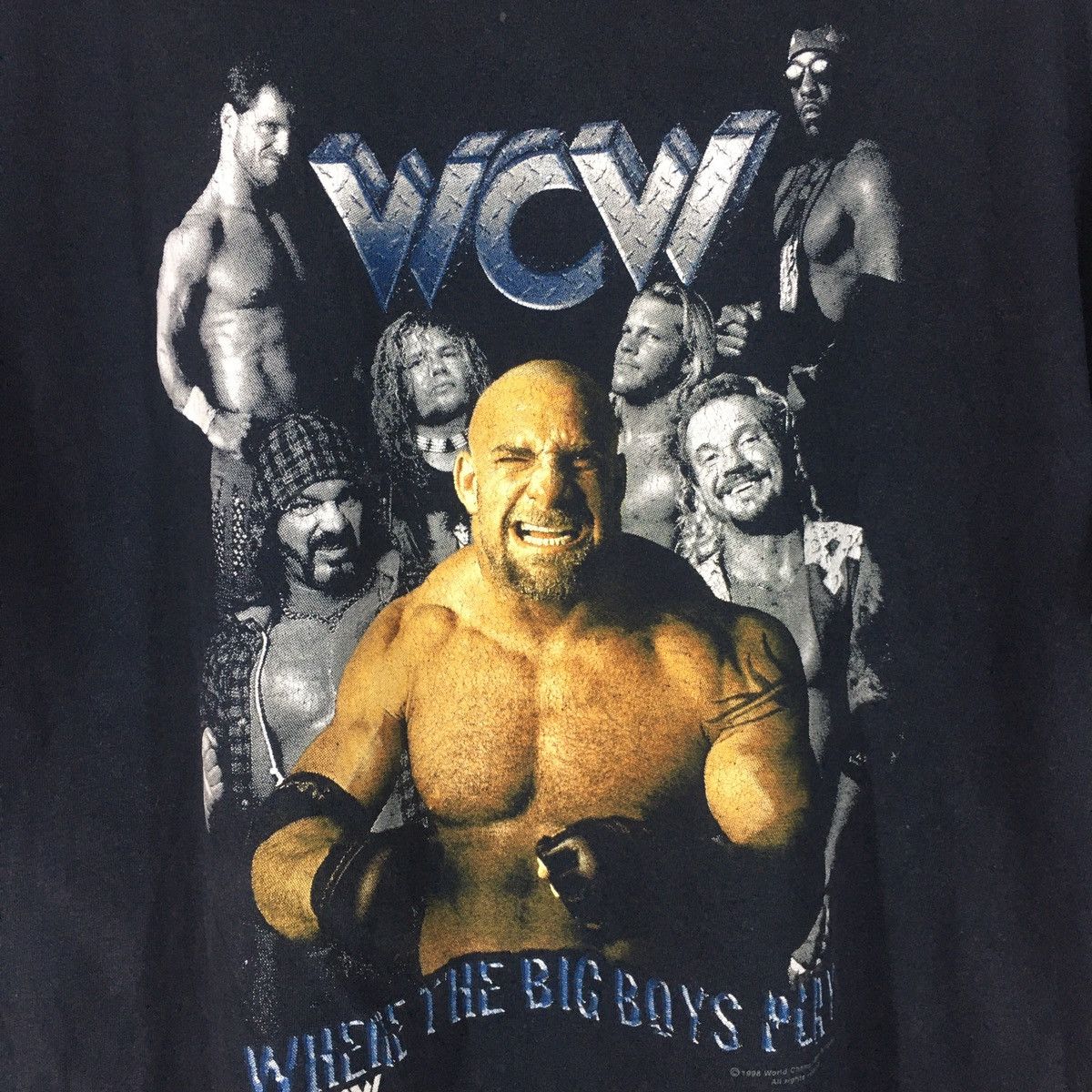 Vintage Vintage 90s WCW Goldberg world champion wrestling t shirt Size US L / EU 52-54 / 3 - 4 Thumbnail