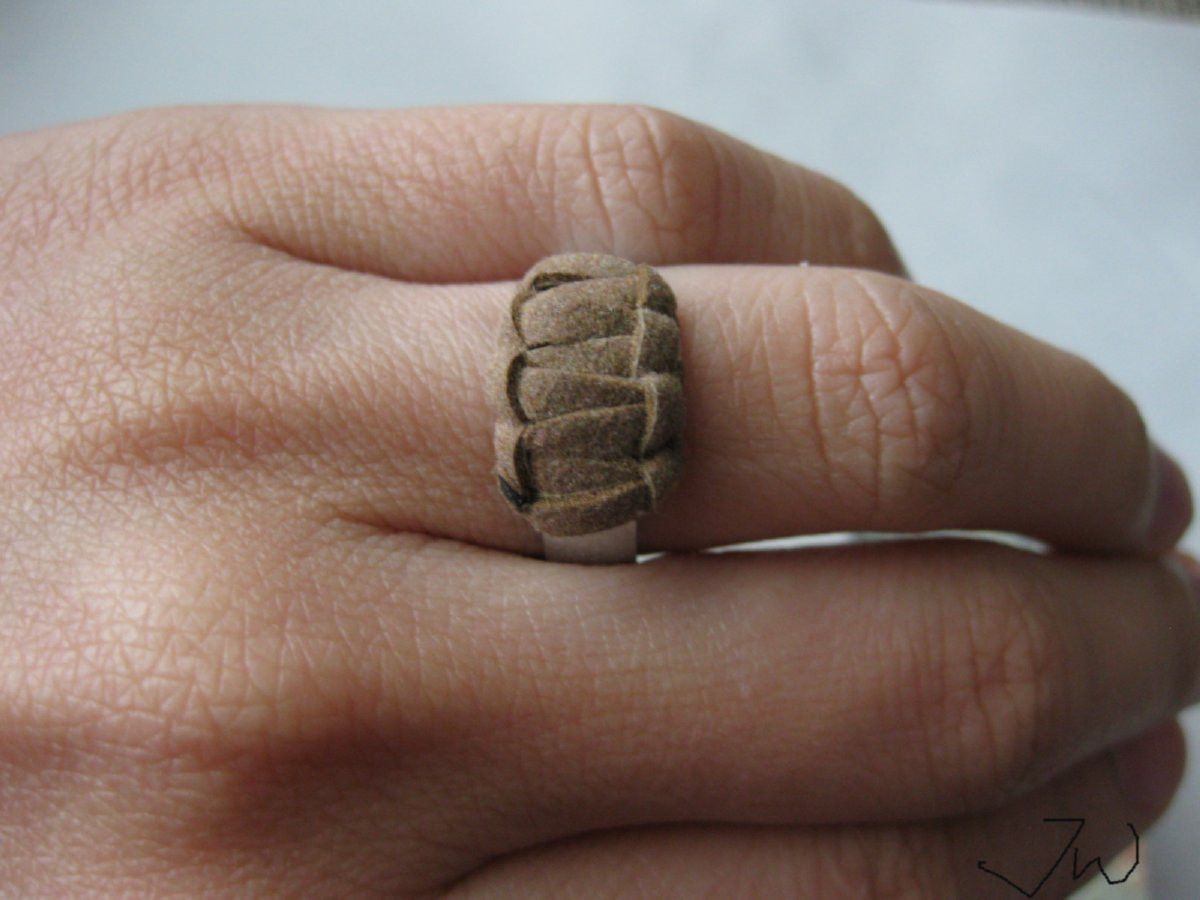 Handmade × Jewelry × Vintage Brown Leather Stainless Steel Ring - Size 8.5 Size ONE SIZE - 4 Thumbnail