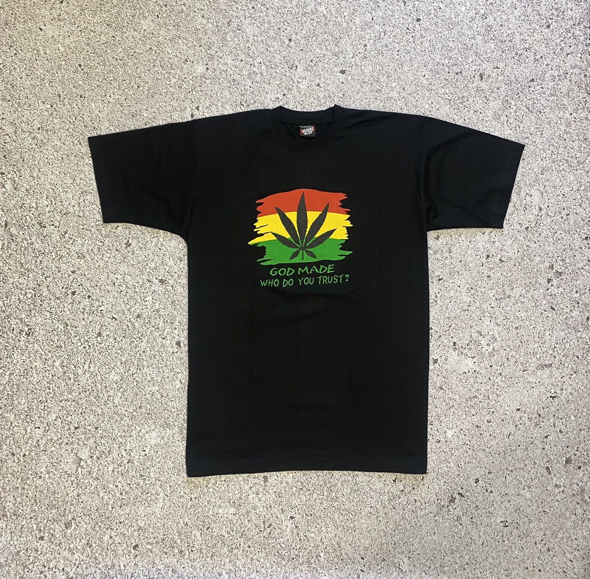 Band Tees × Vintage Vintage 90s Marijuana God Made Who Do You Trust T-shirt Y2K Size US XXL / EU 58 / 5 - 1 Thumbnail