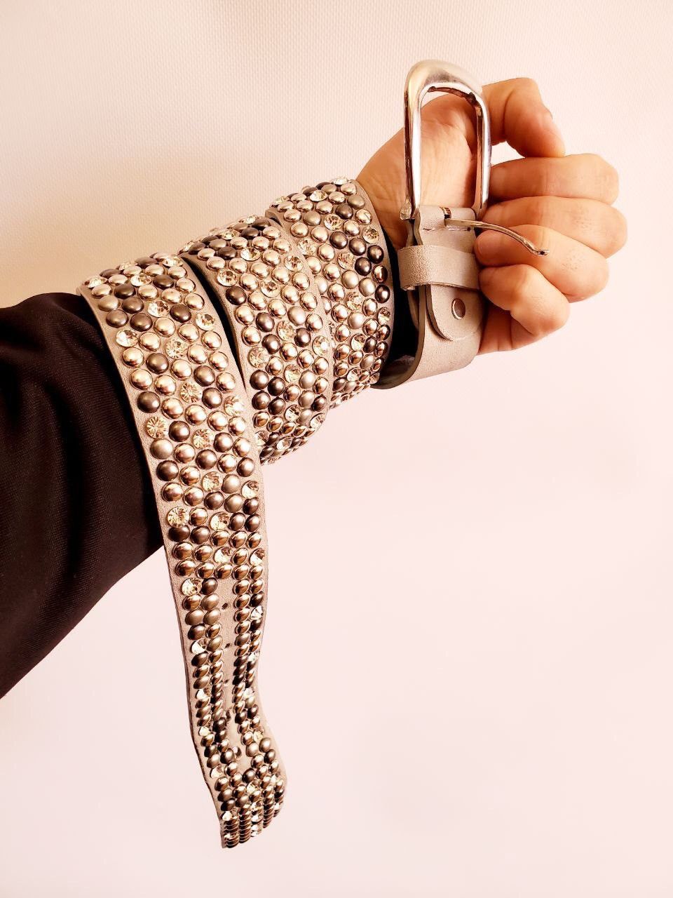 Vintage Designer Hype Belt Crystal Leather UNISEX
