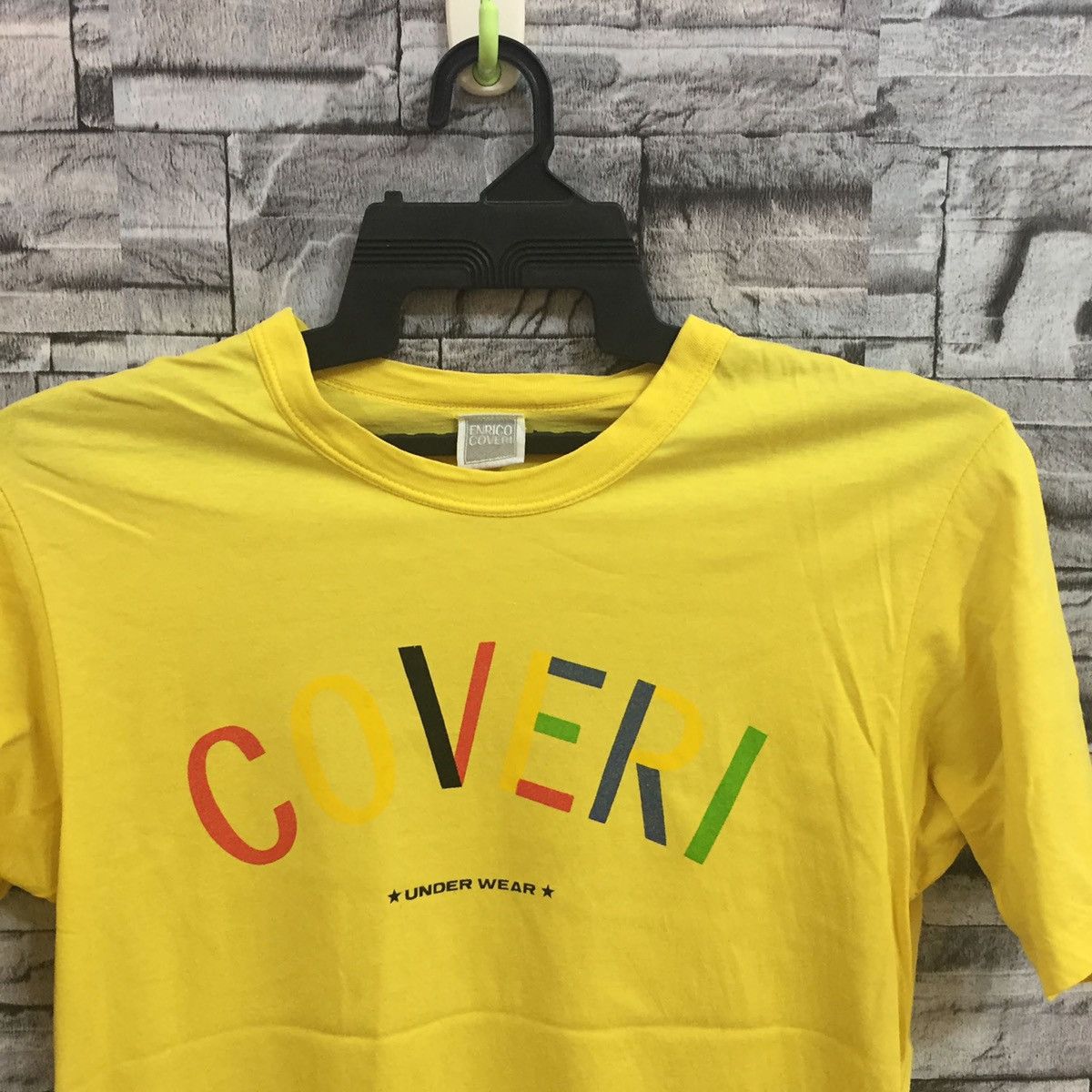Japanese Brand Vintage Enrico Coveri t shirt spellout multicolour fits S Size US S / EU 44-46 / 1 - 2 Thumbnail
