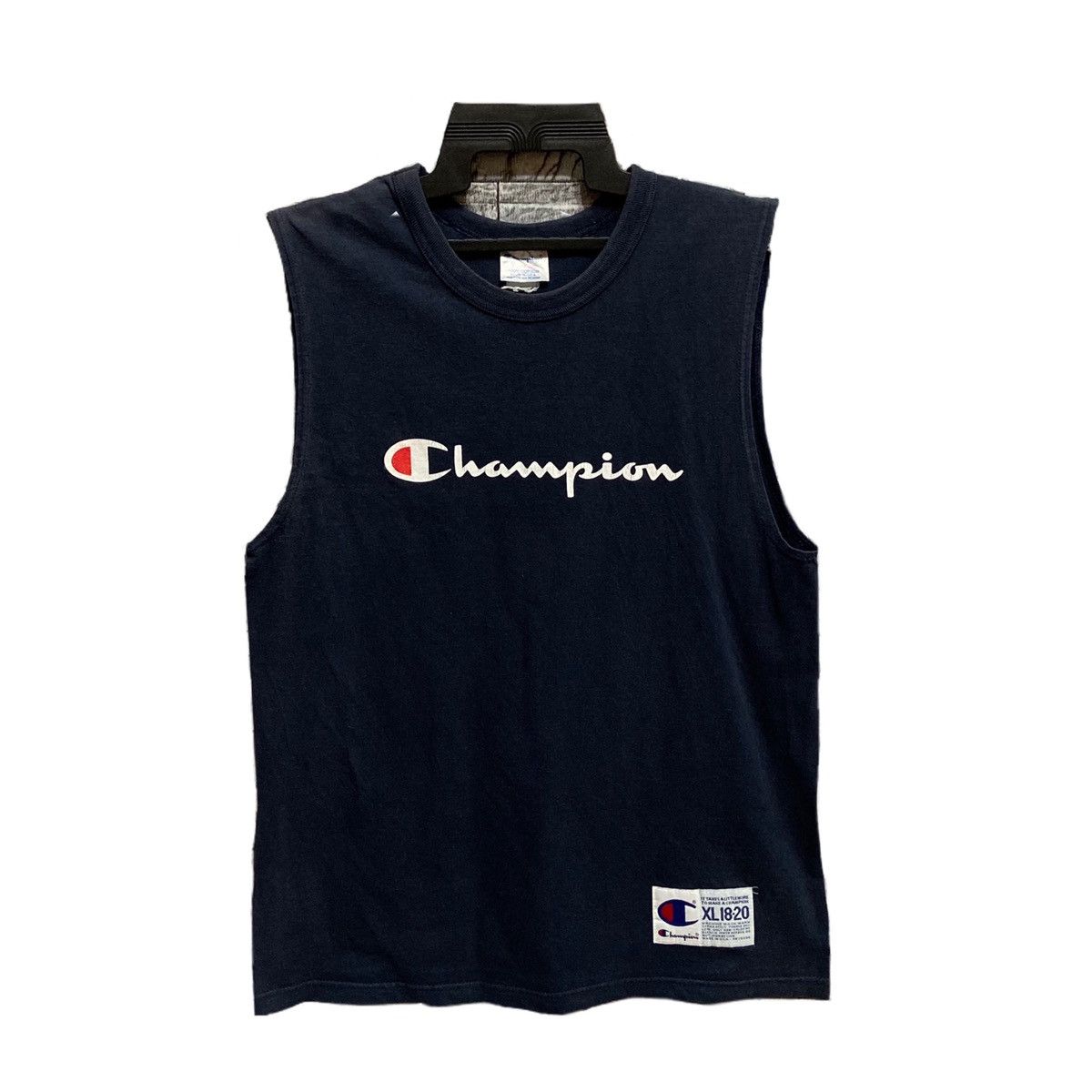 vintage Champion sleeveless big logo size XL fit M
