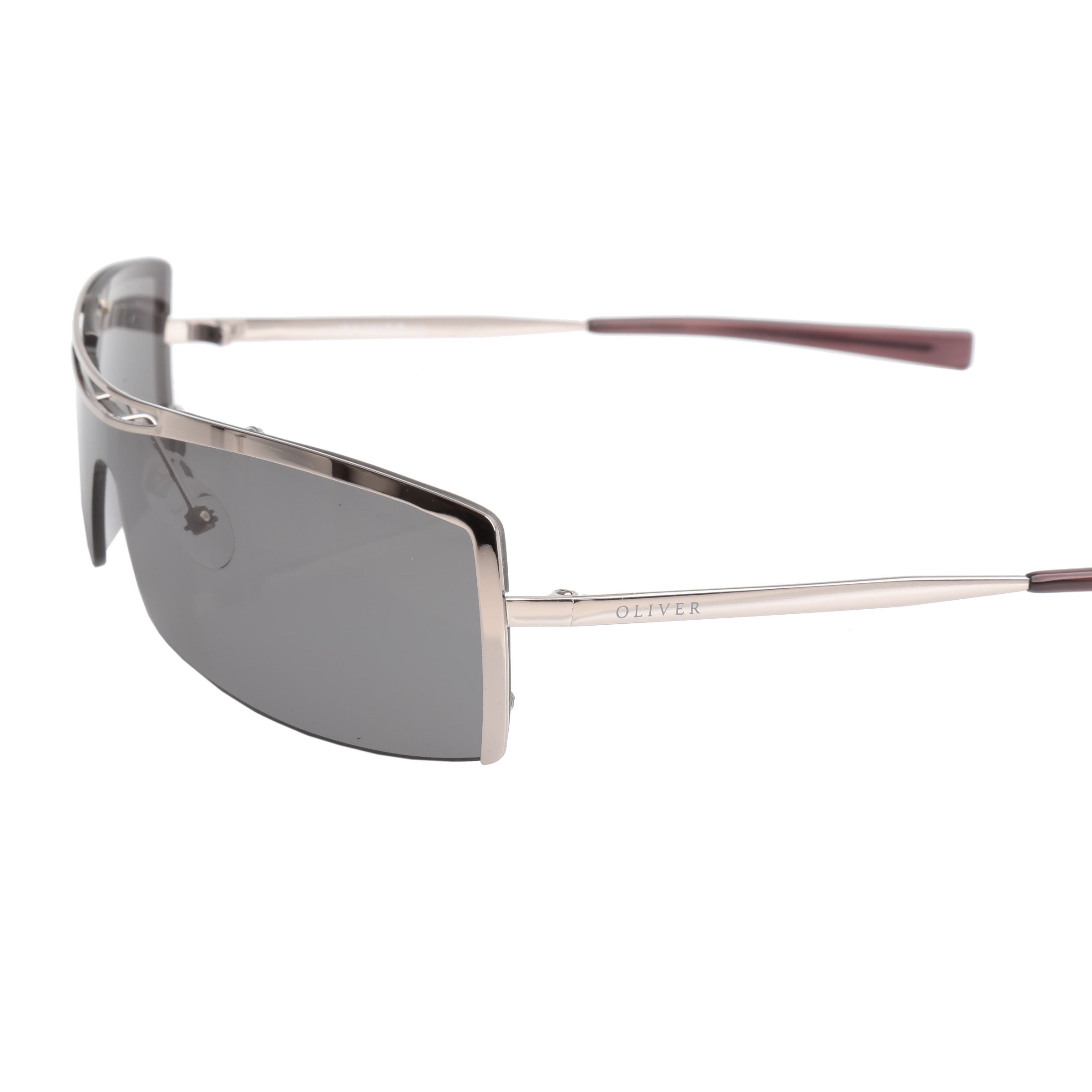 Valentino × Vintage Oliver by Valentino 90's Silver Rectangular Sunglasses Size ONE SIZE - 3 Thumbnail