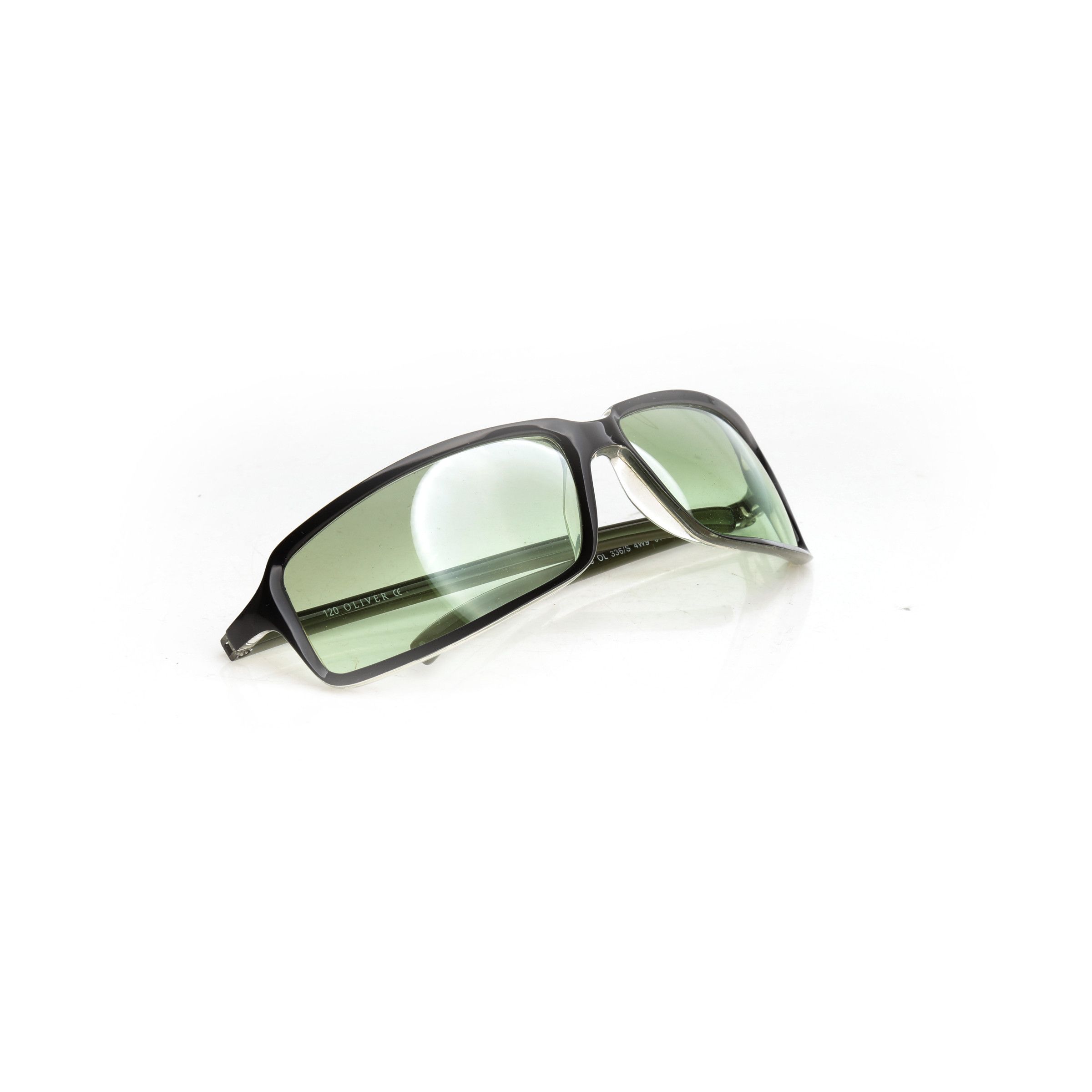 Valentino × Vintage Oliver by Valentino 90's Black & Mint Rectangular Sunglasses Size ONE SIZE - 3 Thumbnail