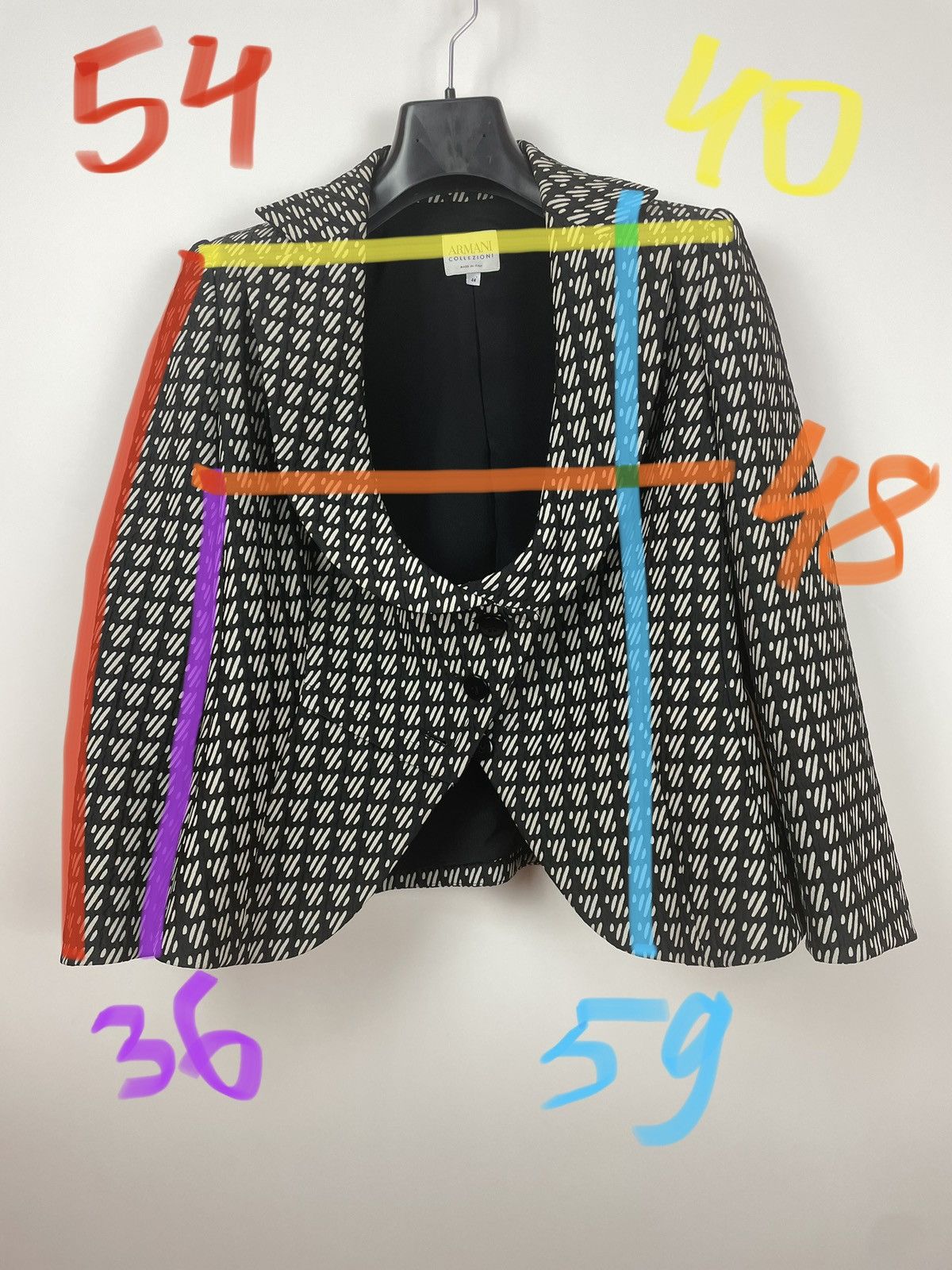 Giorgio Armani ARMANI COLLEZIONi made in Italy pied-de-poule blazer jacket Size M / US 6-8 / IT 42-44 - 10 Thumbnail