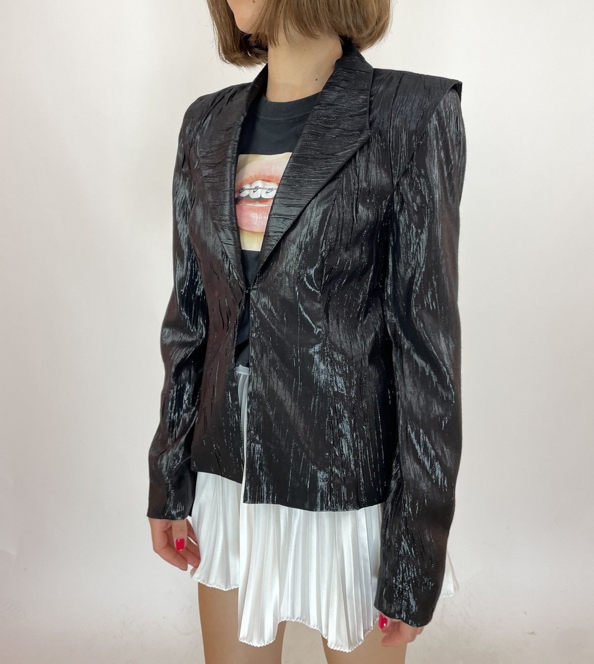 Gestuz GESTUZ PLEATED Womens black cocktails blazer jacket size 36 Size XS / US 0-2 / IT 36-38 - 2 Thumbnail