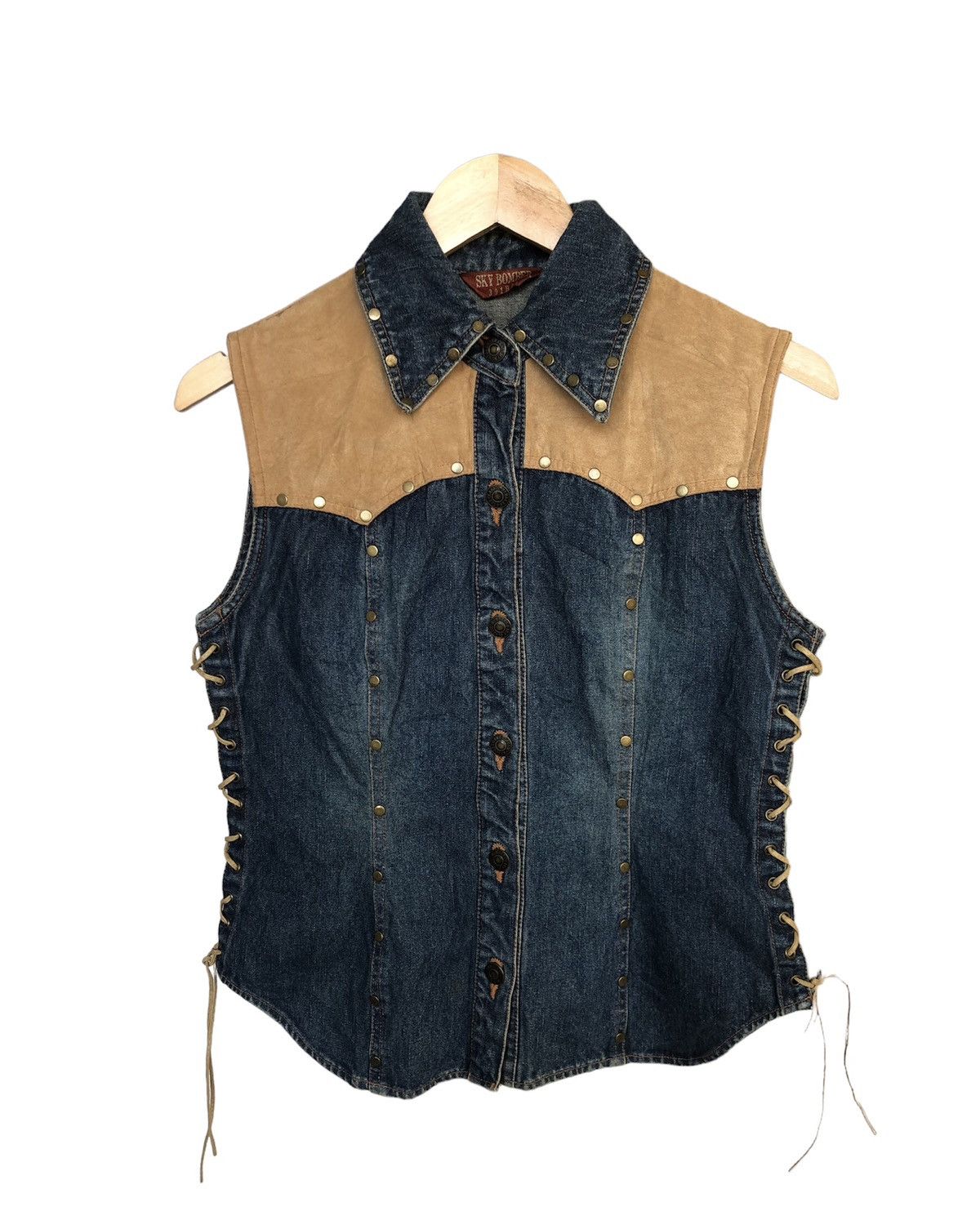 Nice❗️Sky Bomber Cowboy Style Denim Vest Jackets
