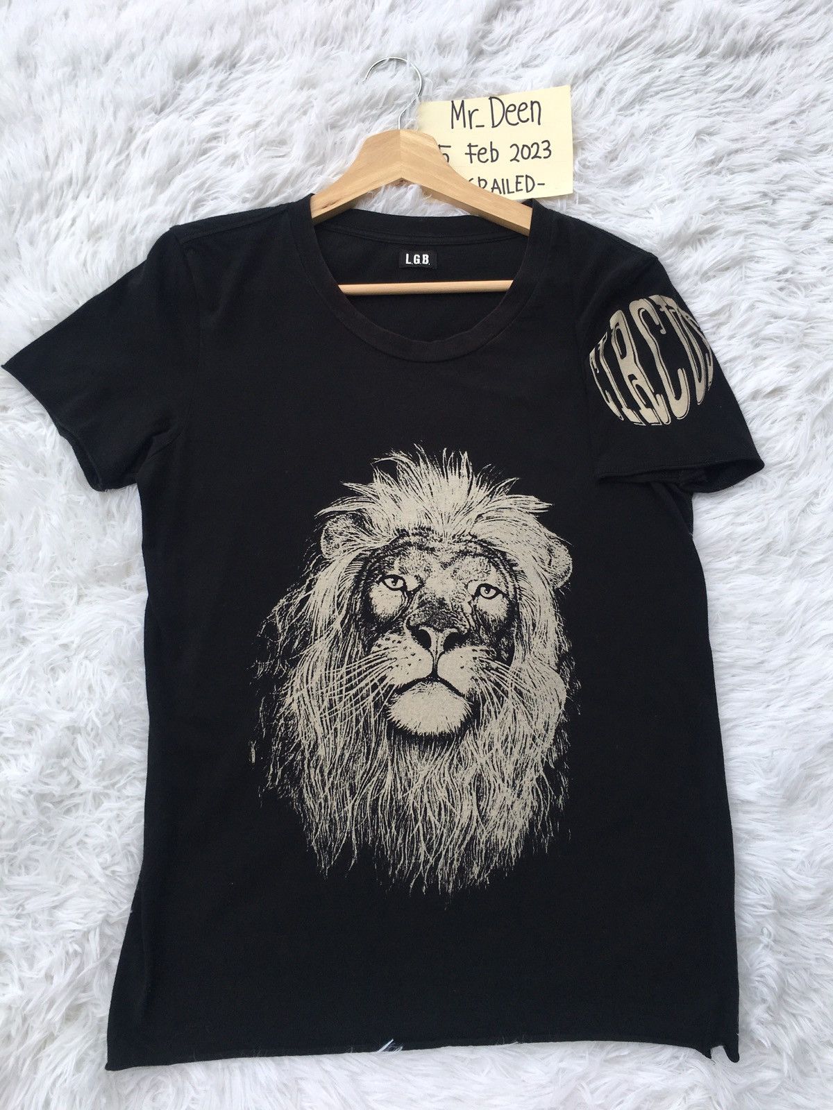 image of Le Grande Bleu L G B Le Grande Bleu Lgb Lion Print Tshirt in Black, Men's (Size XS)