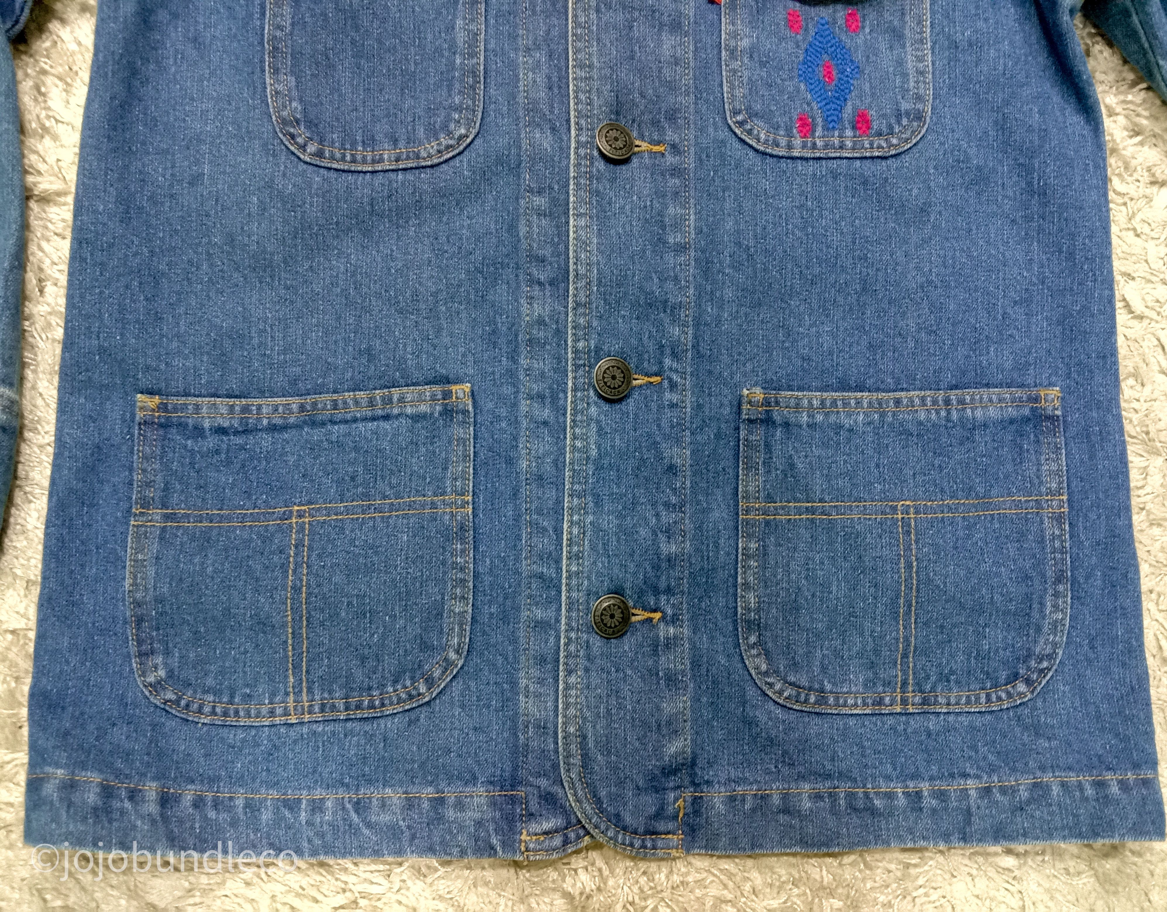 Japanese Brand Tribal style embroidery Titicaca denim jacket Size US S / EU 44-46 / 1 - 3 Thumbnail
