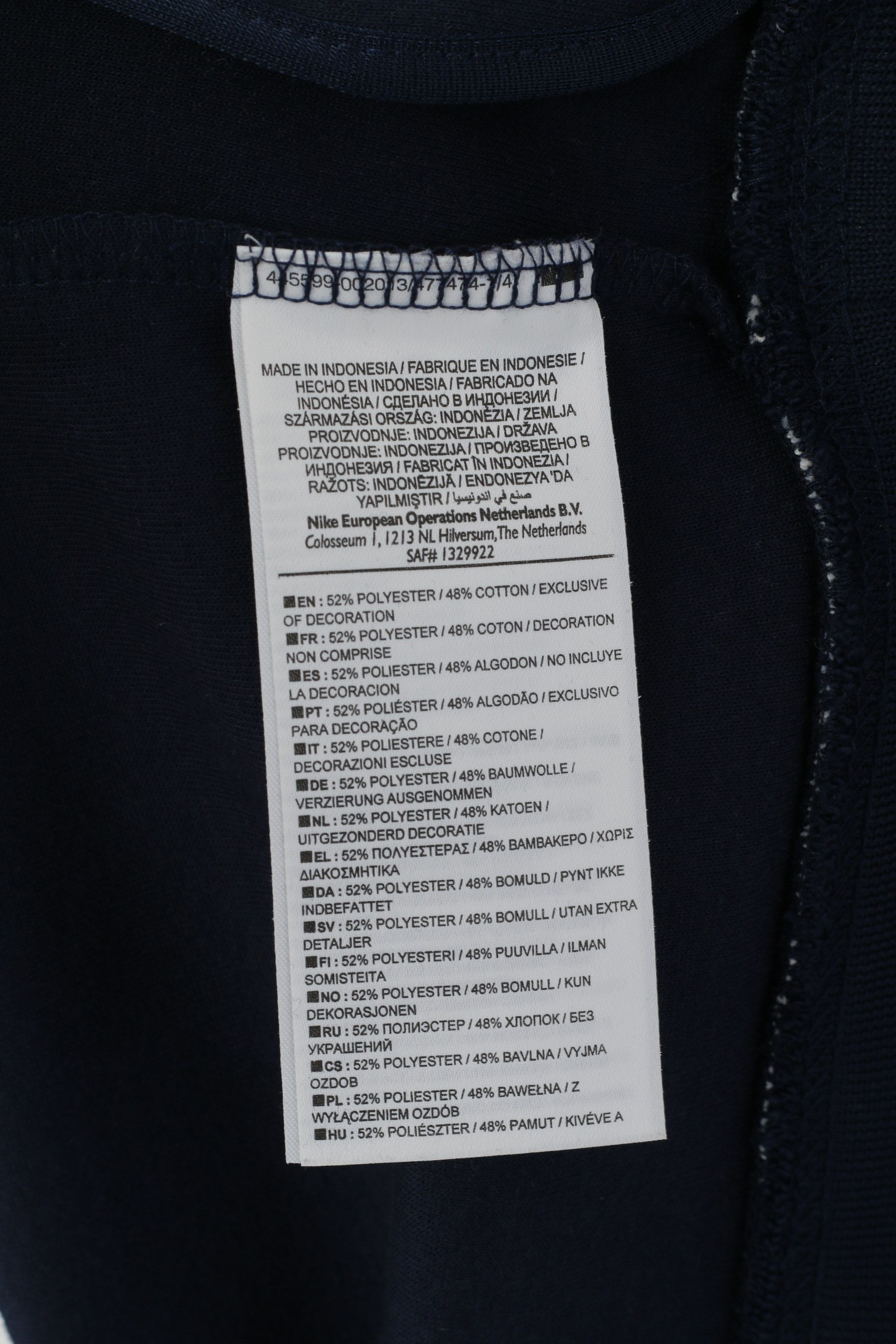 Nike Nike Men XL Sweatshirt Navy Cotton MFK Molde 2063 Size US XL / EU 56 / 4 - 6 Thumbnail