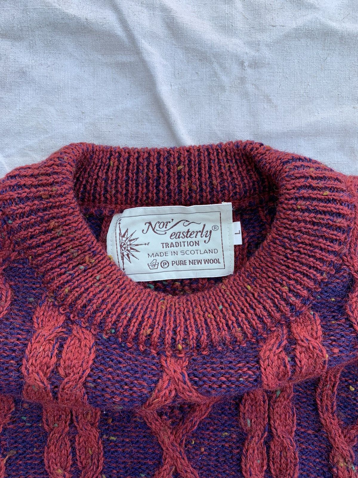 Japanese Brand Vintage Nor Easterly Wool Knitted Sweater Size US L / EU 52-54 / 3 - 5 Thumbnail