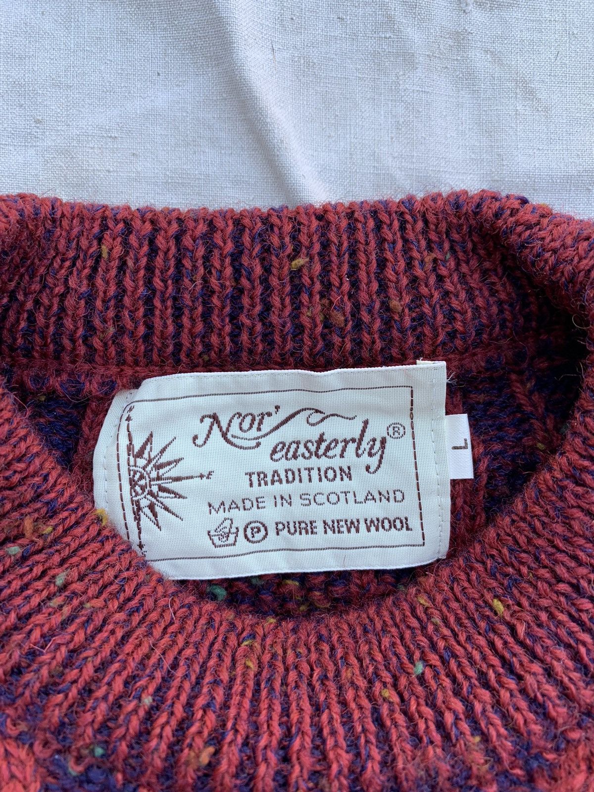 Japanese Brand Vintage Nor Easterly Wool Knitted Sweater Size US L / EU 52-54 / 3 - 6 Thumbnail