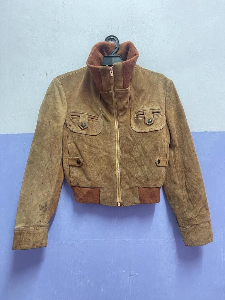 Japanese Brand Bottom Line Crop Top Ride leather Jacket | Grailed