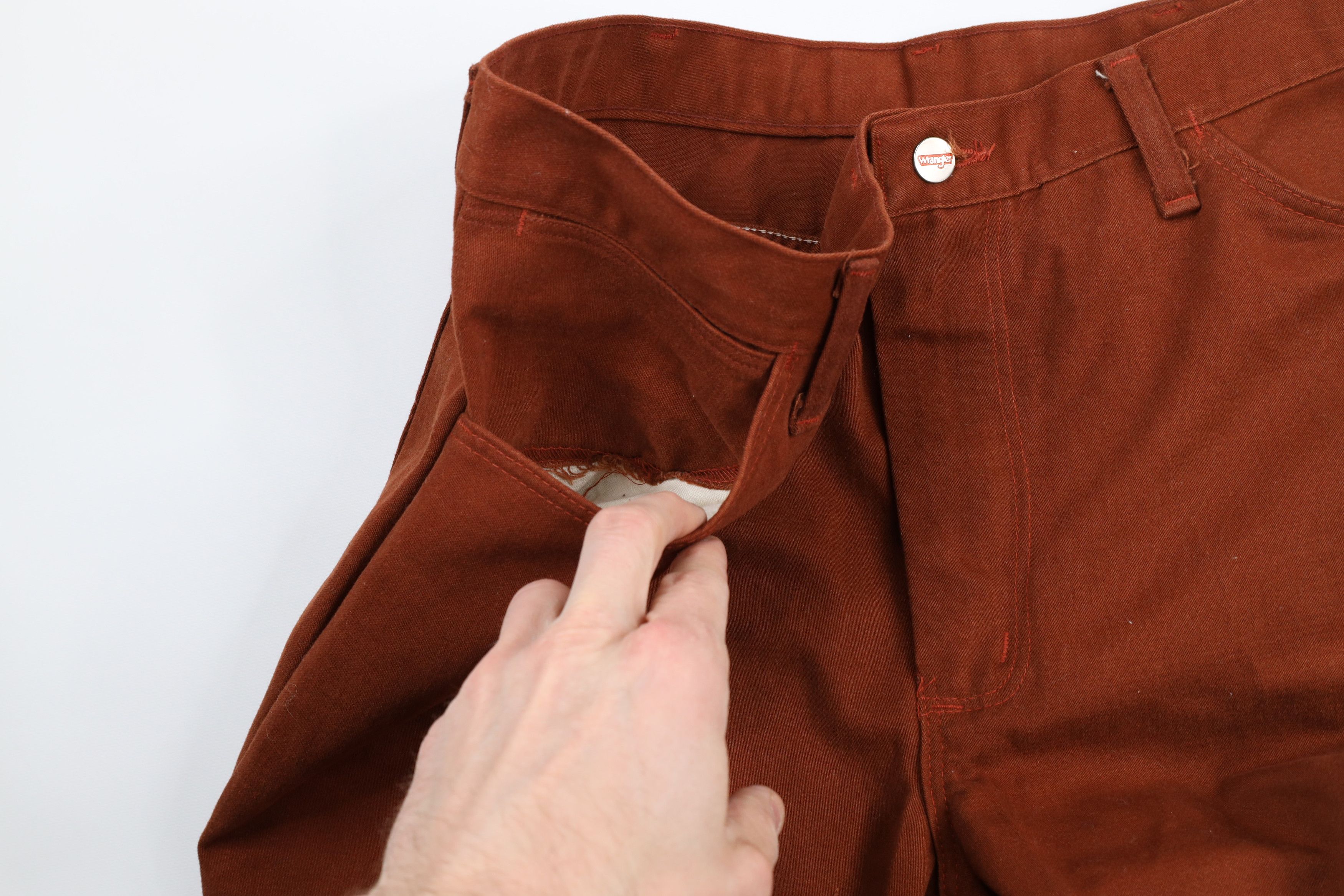 Vintage × Wrangler Vintage 70s Wrangler Wide Leg Bell Bottoms Jeans Burnt Size US 38 / EU 54 - 5 Thumbnail
