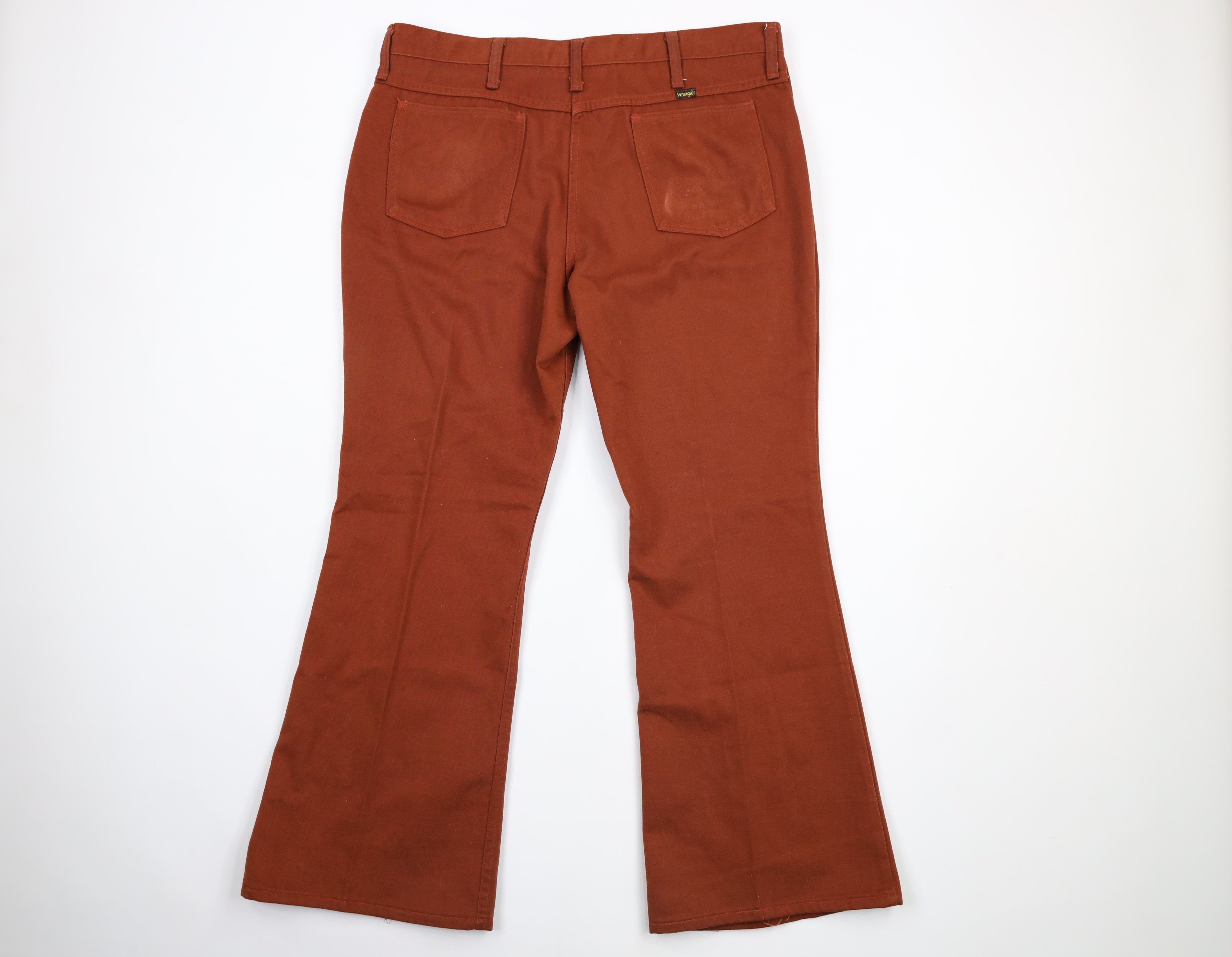 Vintage × Wrangler Vintage 70s Wrangler Wide Leg Bell Bottoms Jeans Burnt Size US 38 / EU 54 - 9 Thumbnail