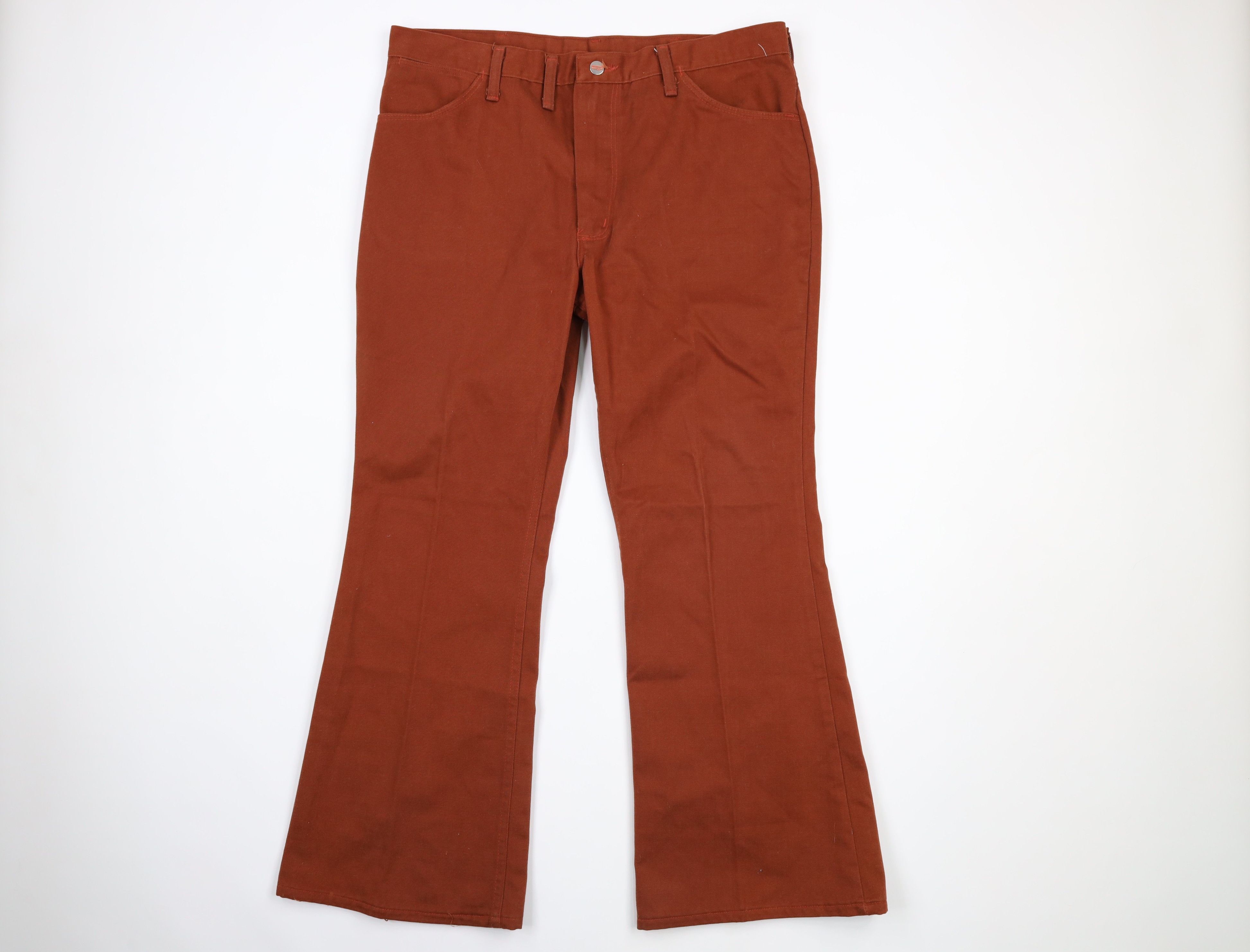 Vintage × Wrangler Vintage 70s Wrangler Wide Leg Bell Bottoms Jeans Burnt Size US 38 / EU 54 - 1 Thumbnail