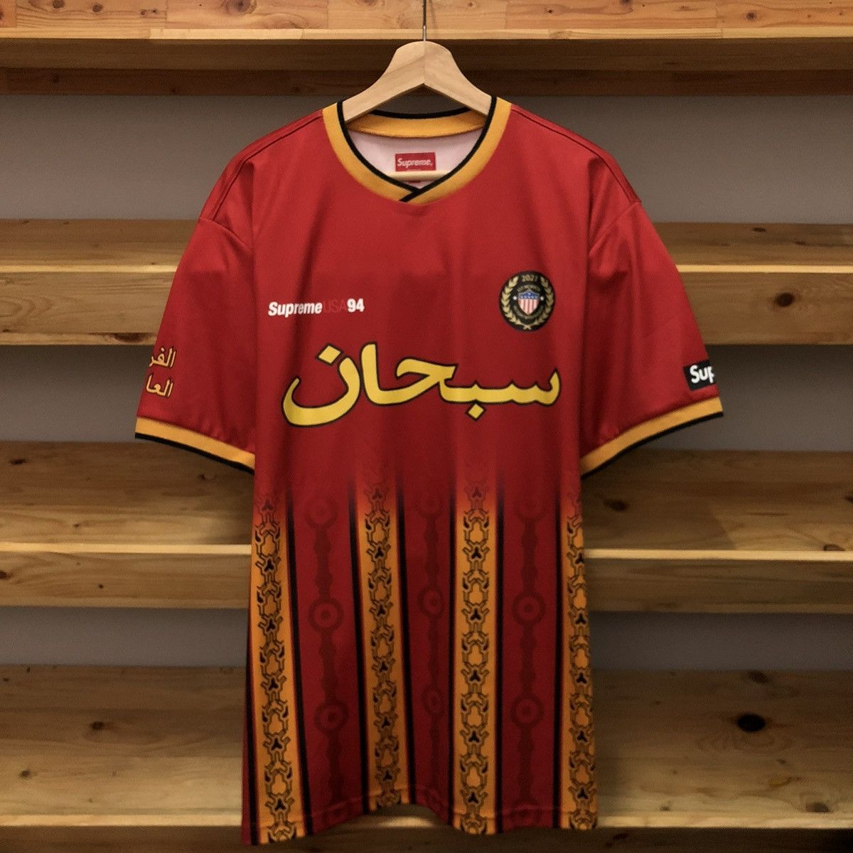 Supreme Arabic Logo Soccer Jersey Mサイズ supreme arabic logo soccer jersey シュプリーム