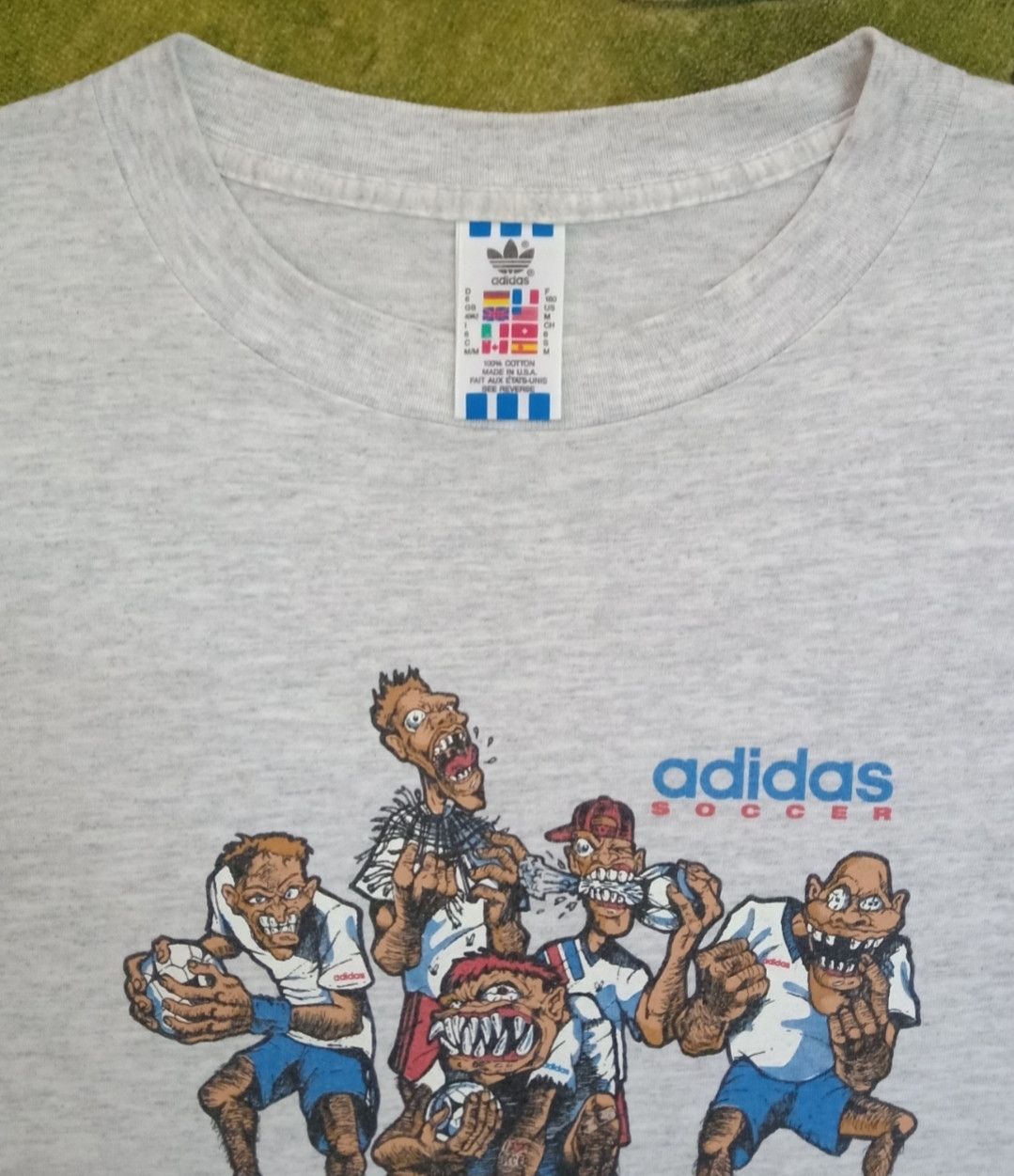 Adidas Vintage 90s Adidas : American Soccer Rare Graphics T-shirt Size US L / EU 52-54 / 3 - 6 Thumbnail