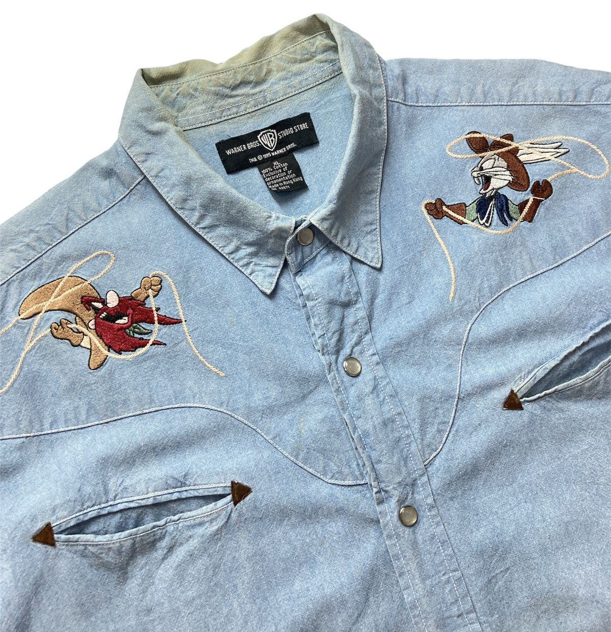 Cartoon Network VINTAGE WARNER BROS BUTTON UP SHIRT Size US XXL / EU 58 / 5 - 3 Thumbnail