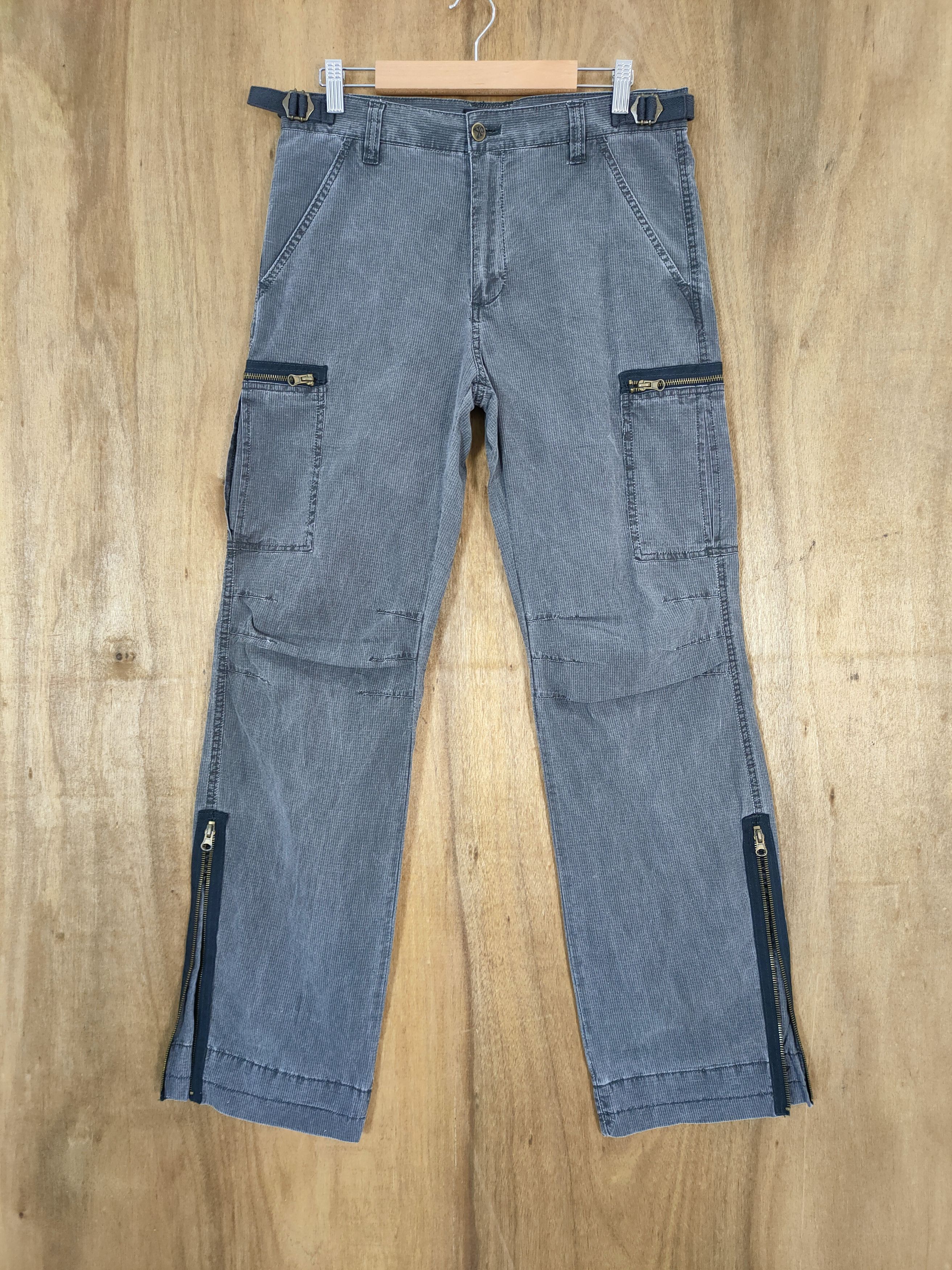 Japanese Brand VINTAGE JAPANESE FADED ZIPPER CARGO PANTS Size US 31 - 1 Thumbnail
