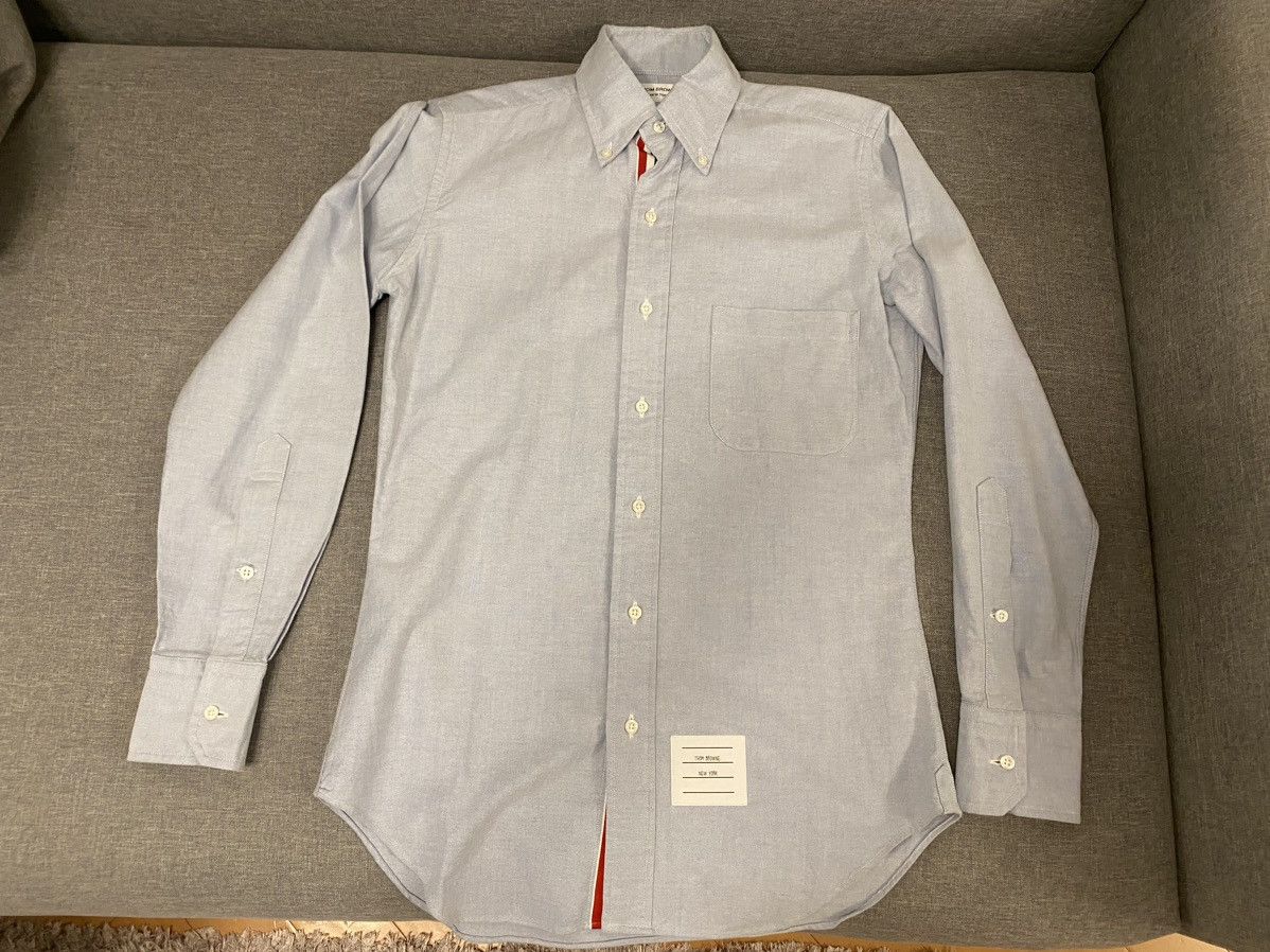 Thom Browne Thom Browne RWB light blue Oxford shirt 0 Size US XS / EU 42 / 0 - 2 Thumbnail