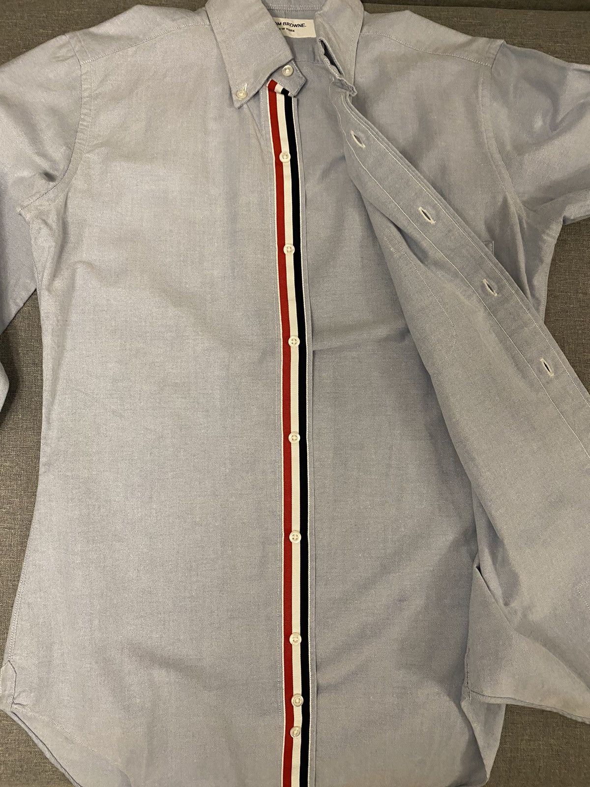 Thom Browne Thom Browne RWB light blue Oxford shirt 0 Size US XS / EU 42 / 0 - 3 Thumbnail