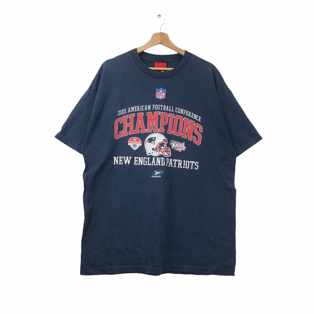 Vtg 2001 NFL REEBOK New England Patriots Champion Tee Shirt
