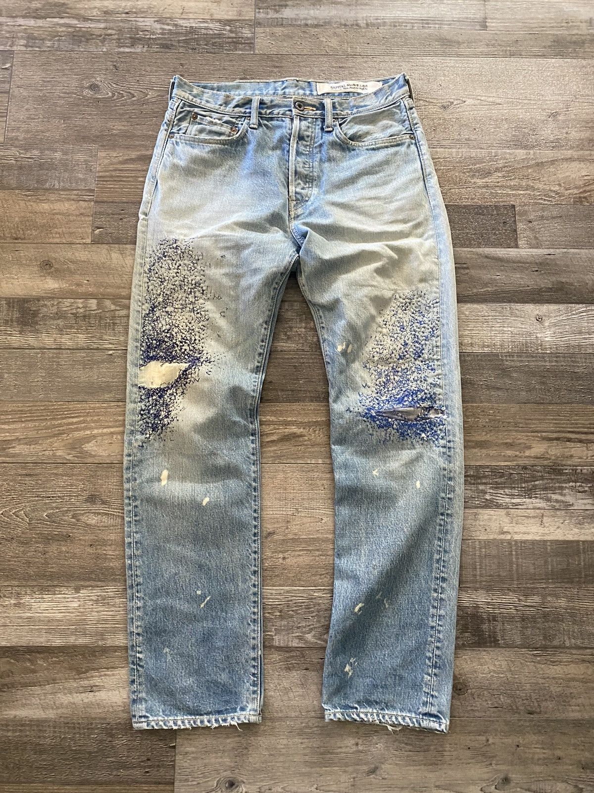 image of Kapital 14Oz Blue Denim 5P Monkey Cisco (3Year Processing) in Indigo, Men's (Size 32)