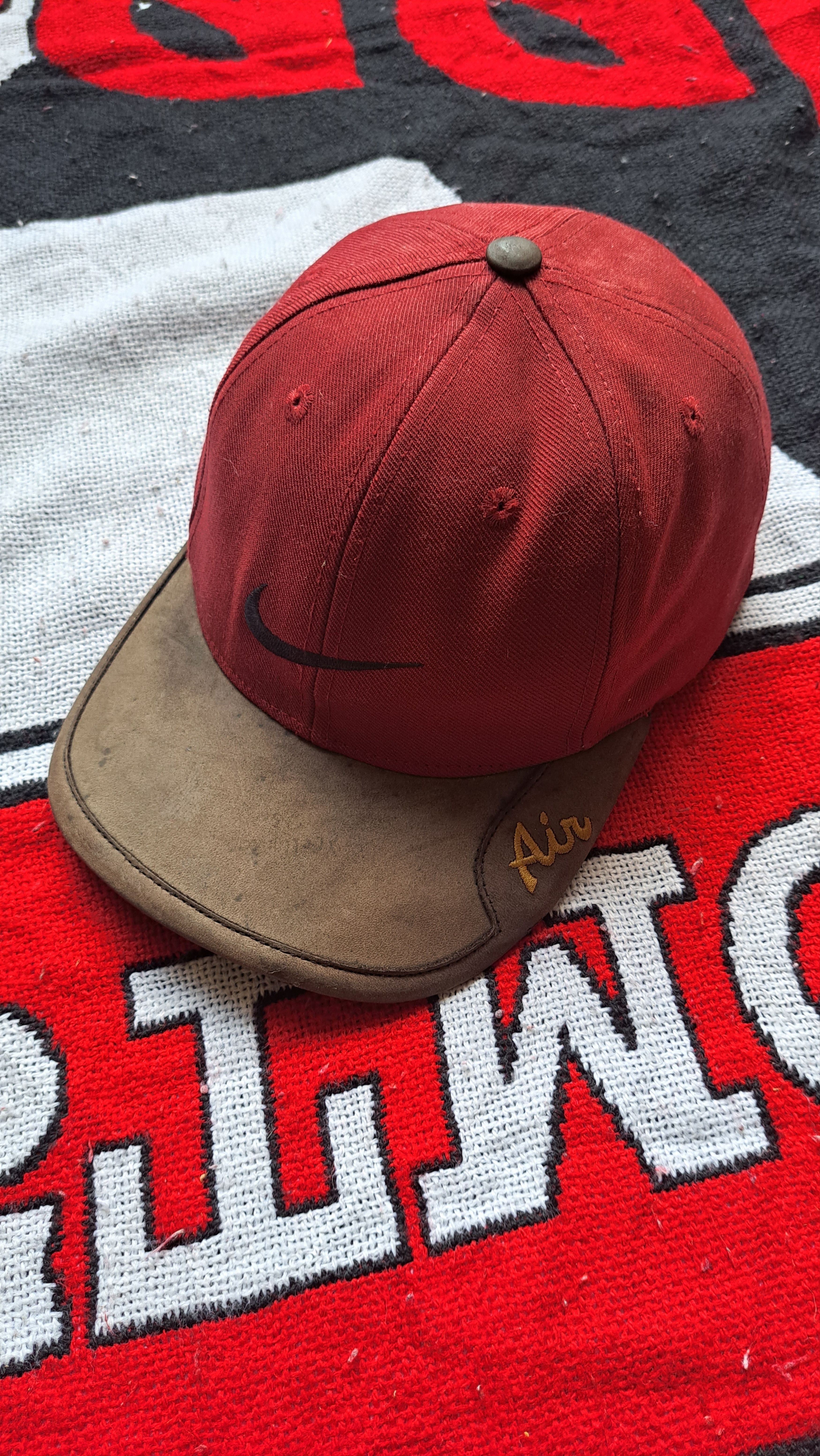 Hat Club Nike Vintage Vintage Nike Air Hat Leather Visor Grailed