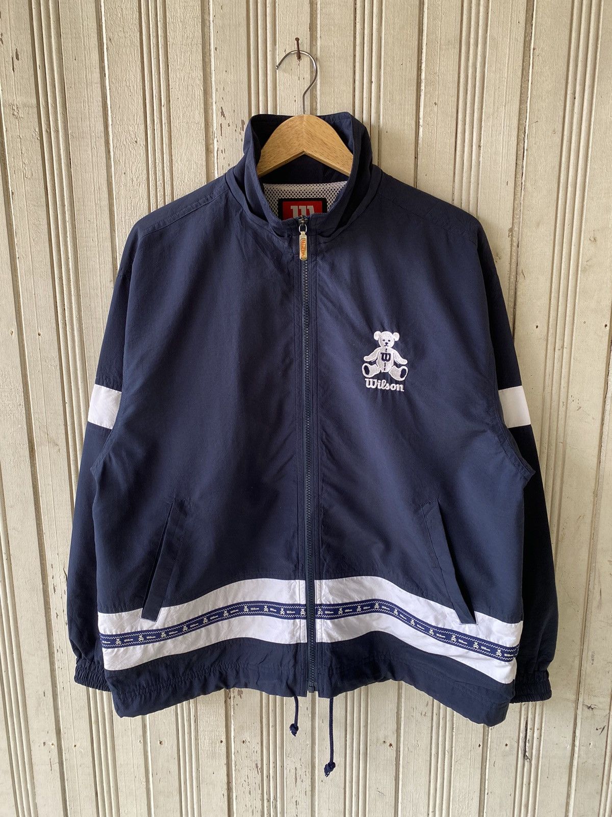 Wilson Vintage 90s Wilson Big logo Bear Nylon Jacket Size US L / EU 52-54 / 3 - 1 Thumbnail