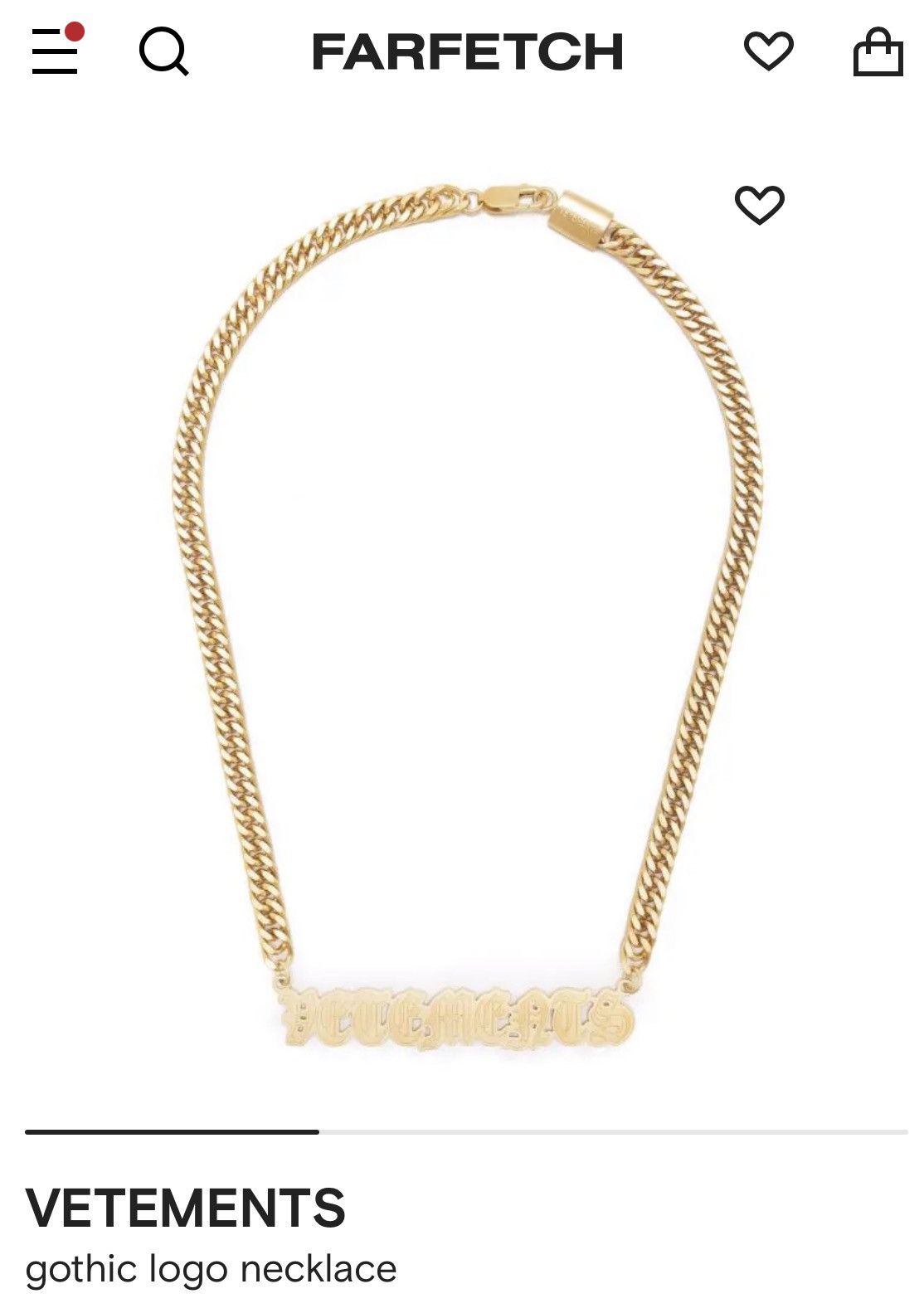 Vetements Vetements Gothic Logo Necklace Size ONE SIZE - 7 Thumbnail
