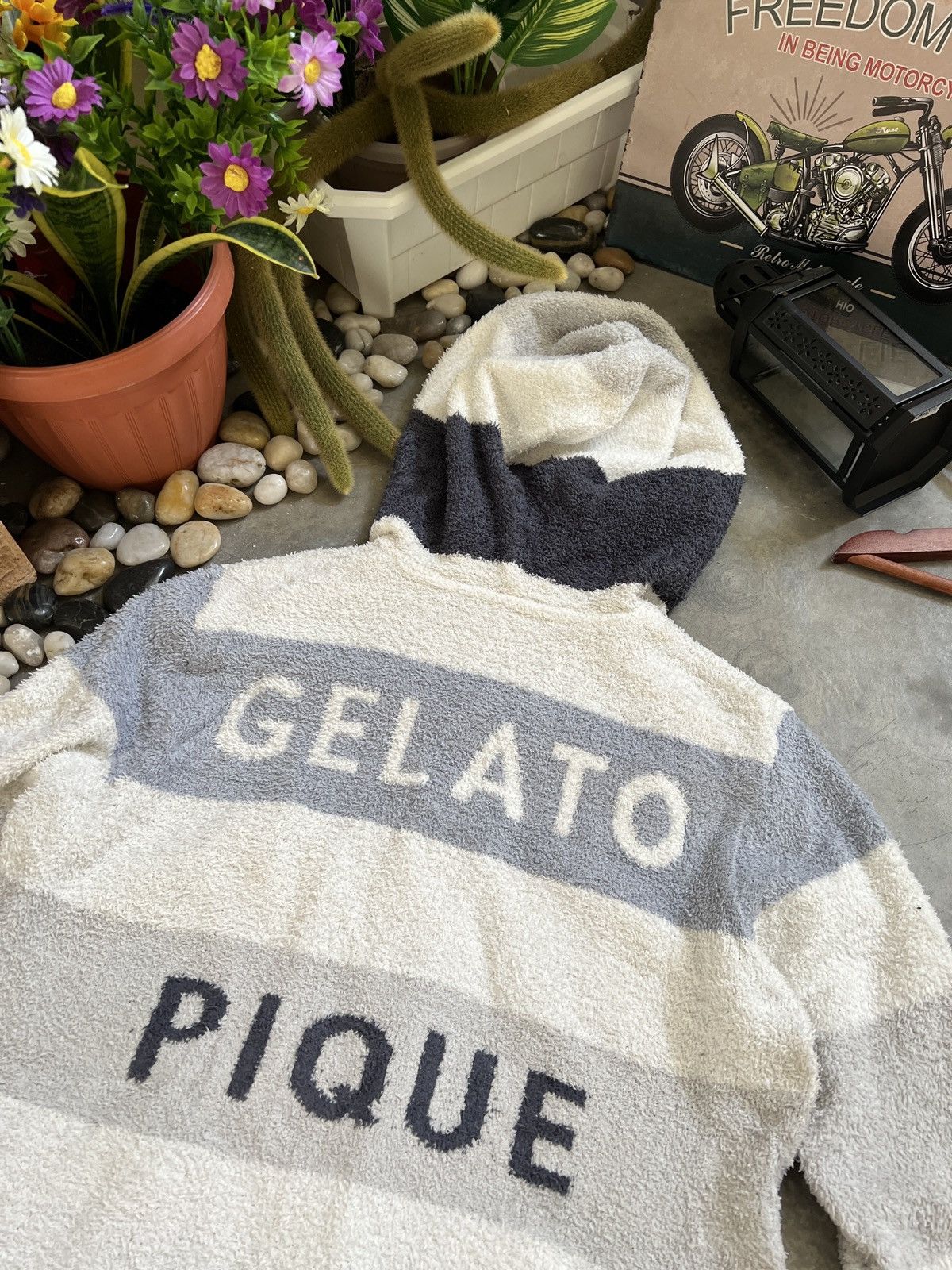 Japanese Brand × Vintage 🔥🔥 Gelato Pique 🔥🔥 Deep Pile Fleece Jacket With Hoodie Size US M / EU 48-50 / 2 - 5 Thumbnail